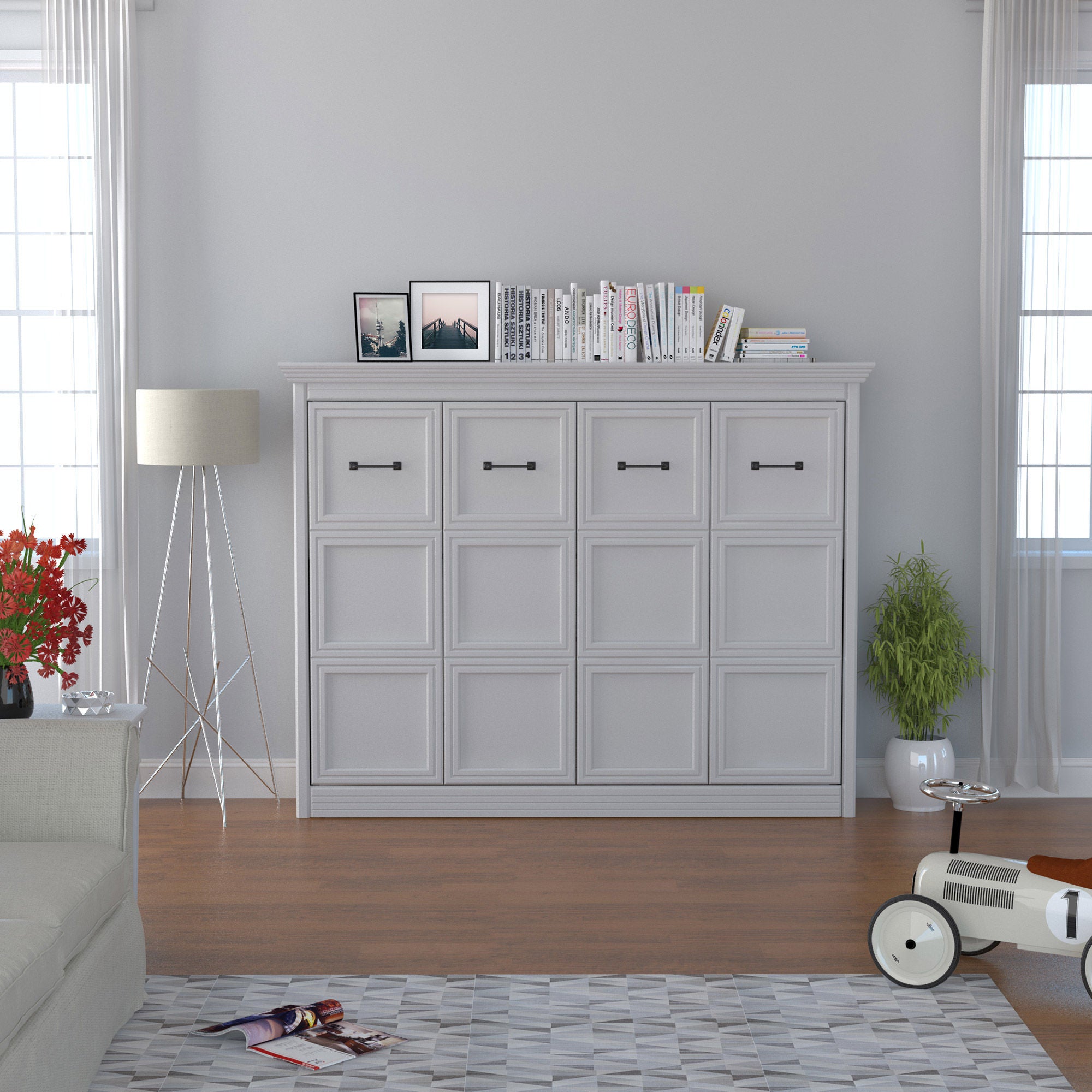 Bed & Room Brisbane Full Landscape Wall Bed in White
