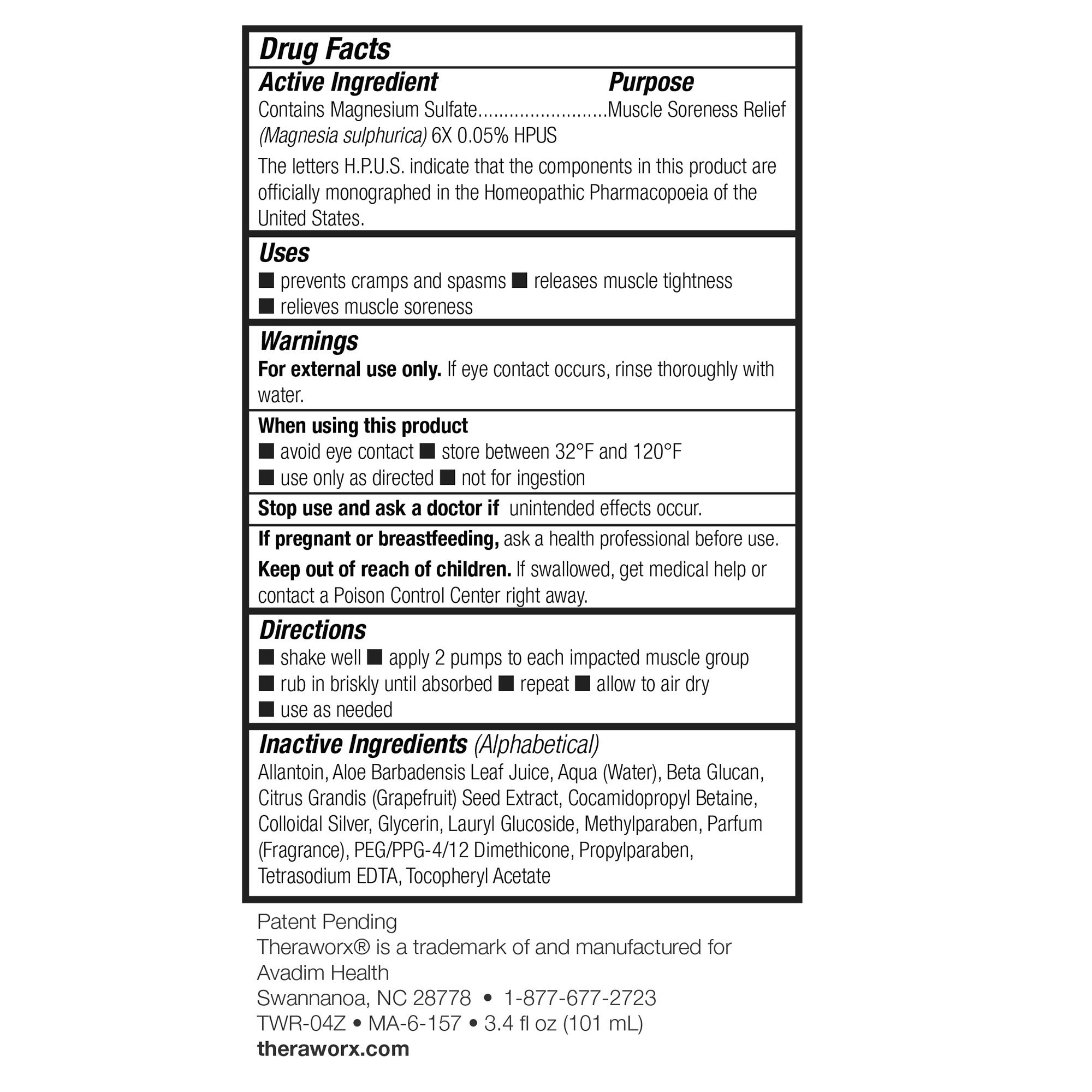 Theraworx© Muscle Cramp & Spasm, 3 Pack