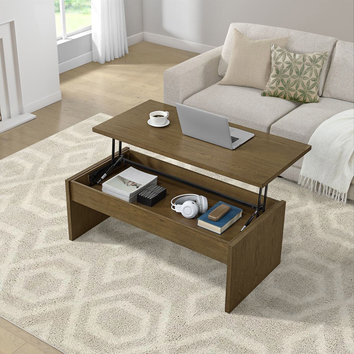 Whitlee Lift-Top Coffee Table, Brown