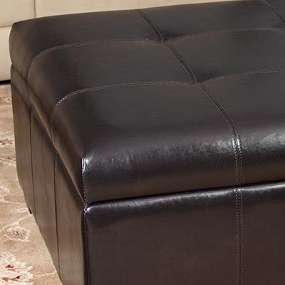Canyons Bonded Leather Storage Ottoman