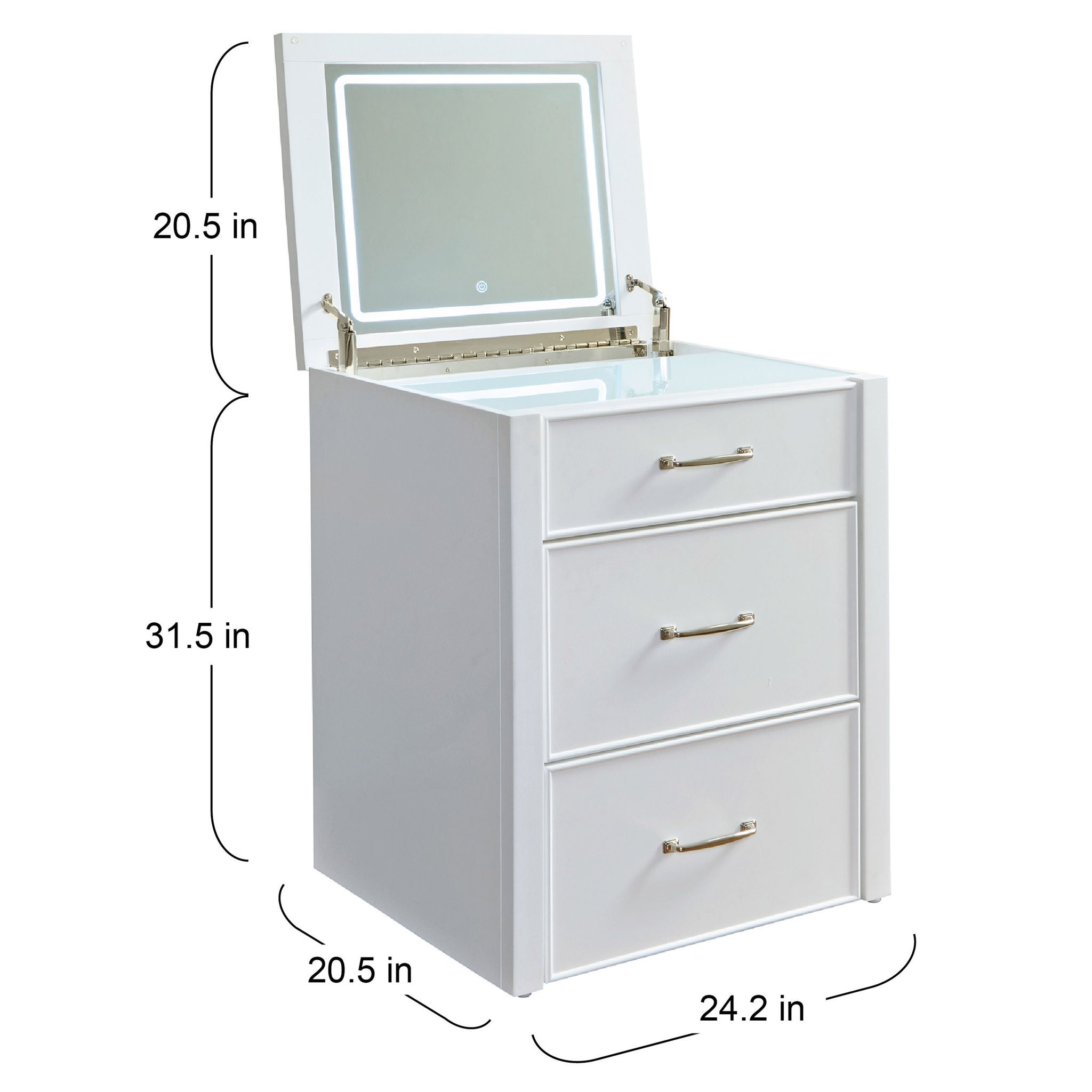 Odessa Lift-top Vanity with LED Lighted Mirror
