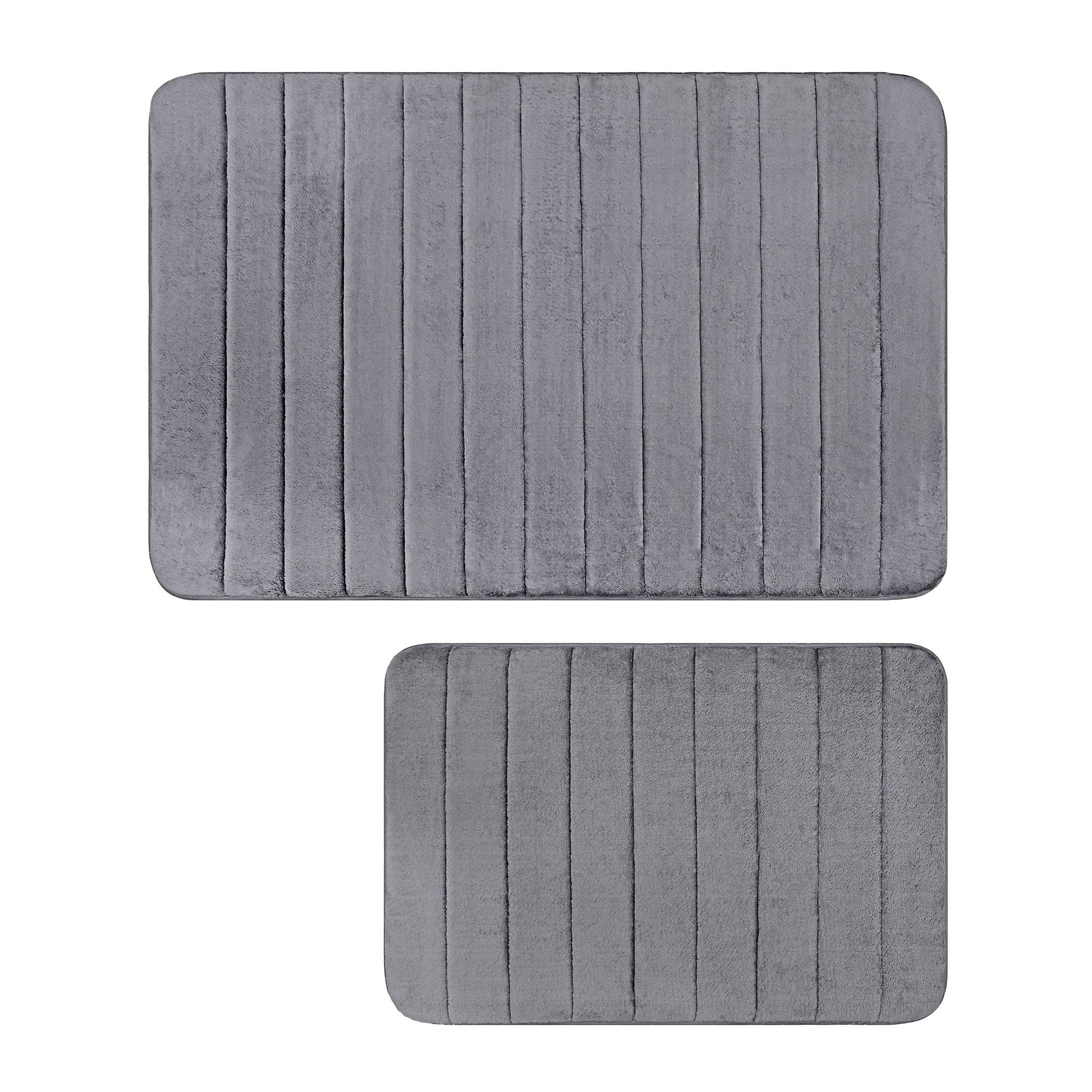 Channel Stitch Memory Foam Bath Mat, 2-pack
