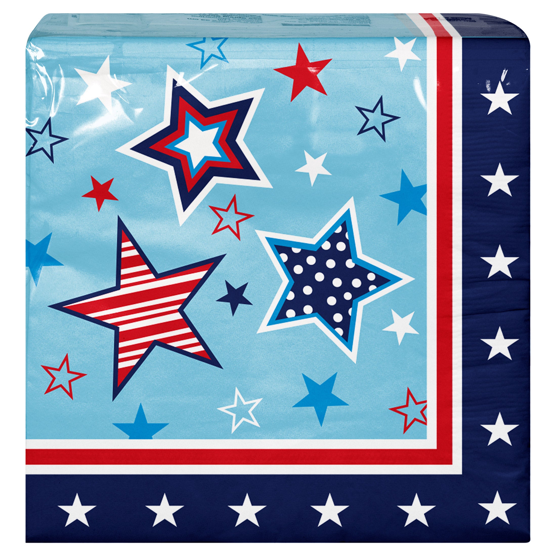 Artstyle Paper Plate & Napkin Bundle, Star Spangled Fireworks, 200-count