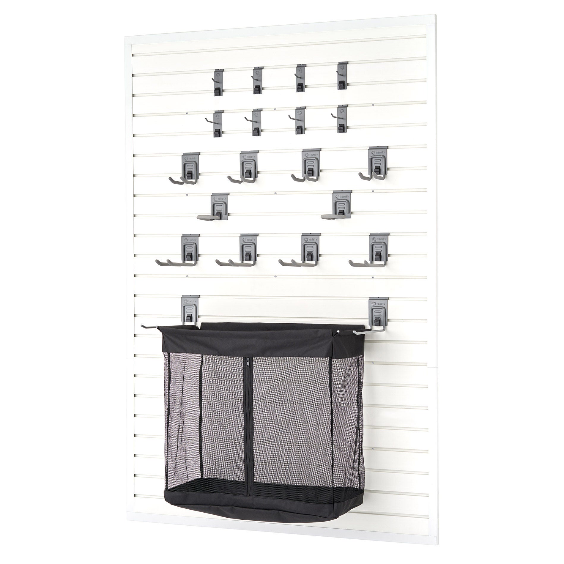 TRINITY 24 Sq Ft Modular Slatwall 19-piece Accessory Set