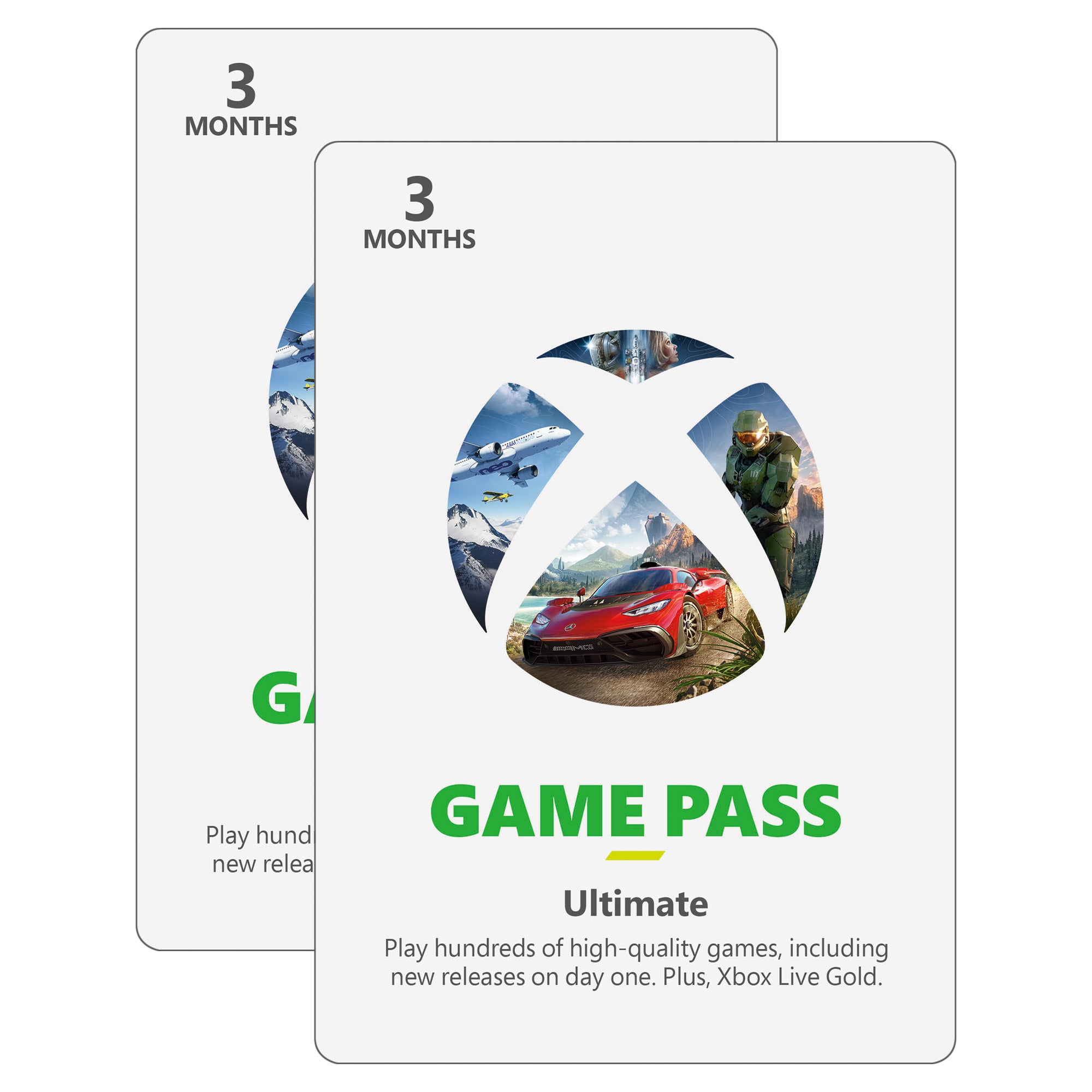 Xbox Game Pass Ultimate 6-Month Membership Digital Download (Two-pack of 3-Month Gift Cards)