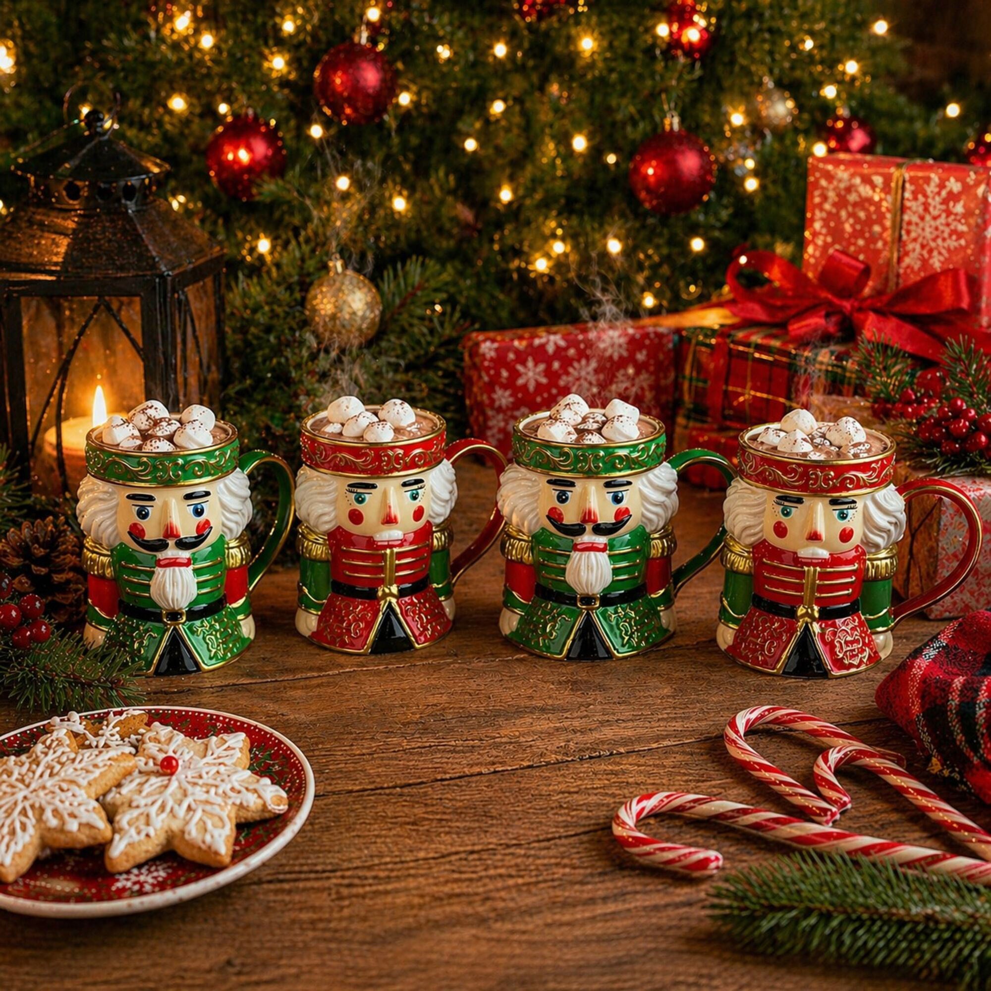 Fitz & Floyd Set of 4 Nutcracker Mugs