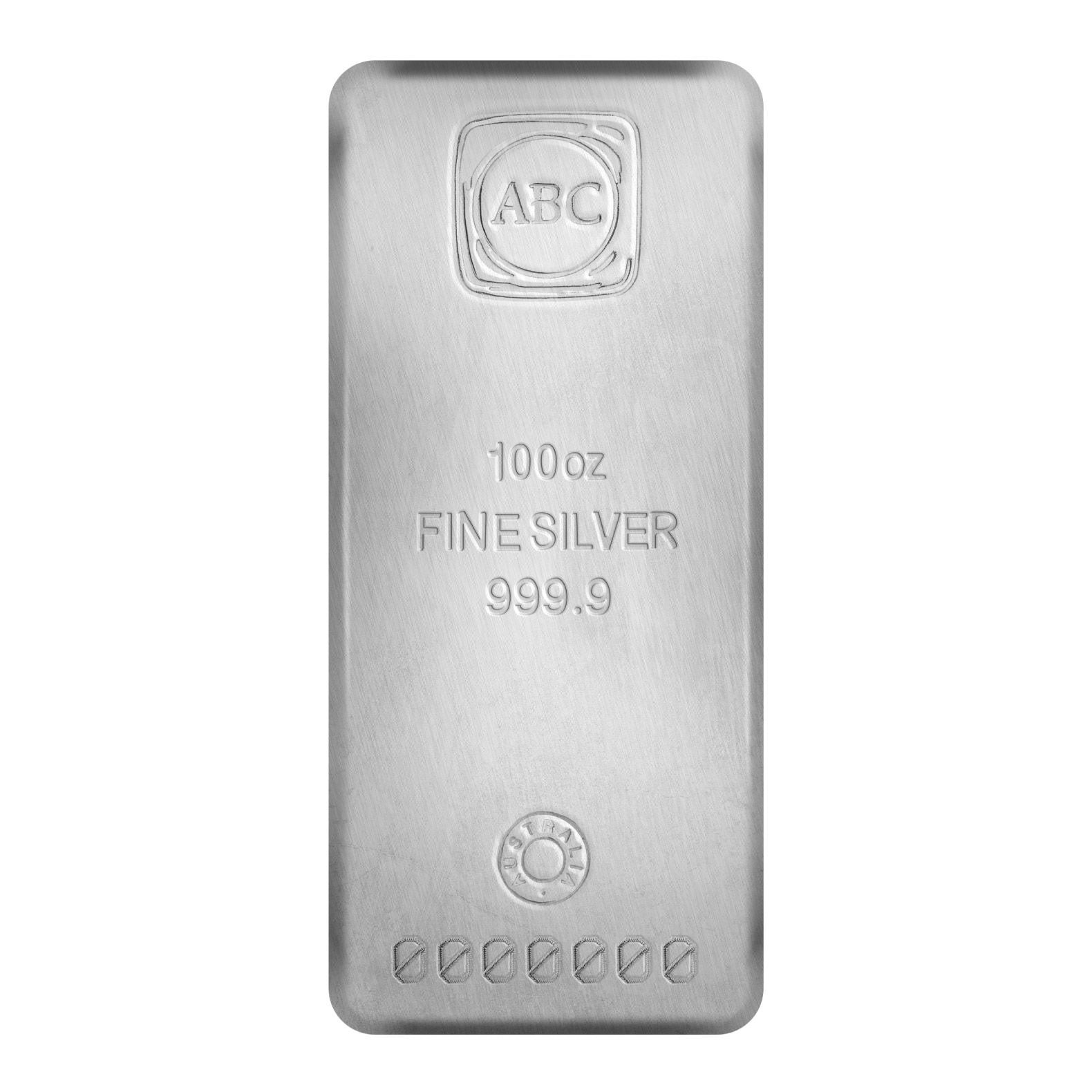 100 oz ABC Cast Fine Silver Bar