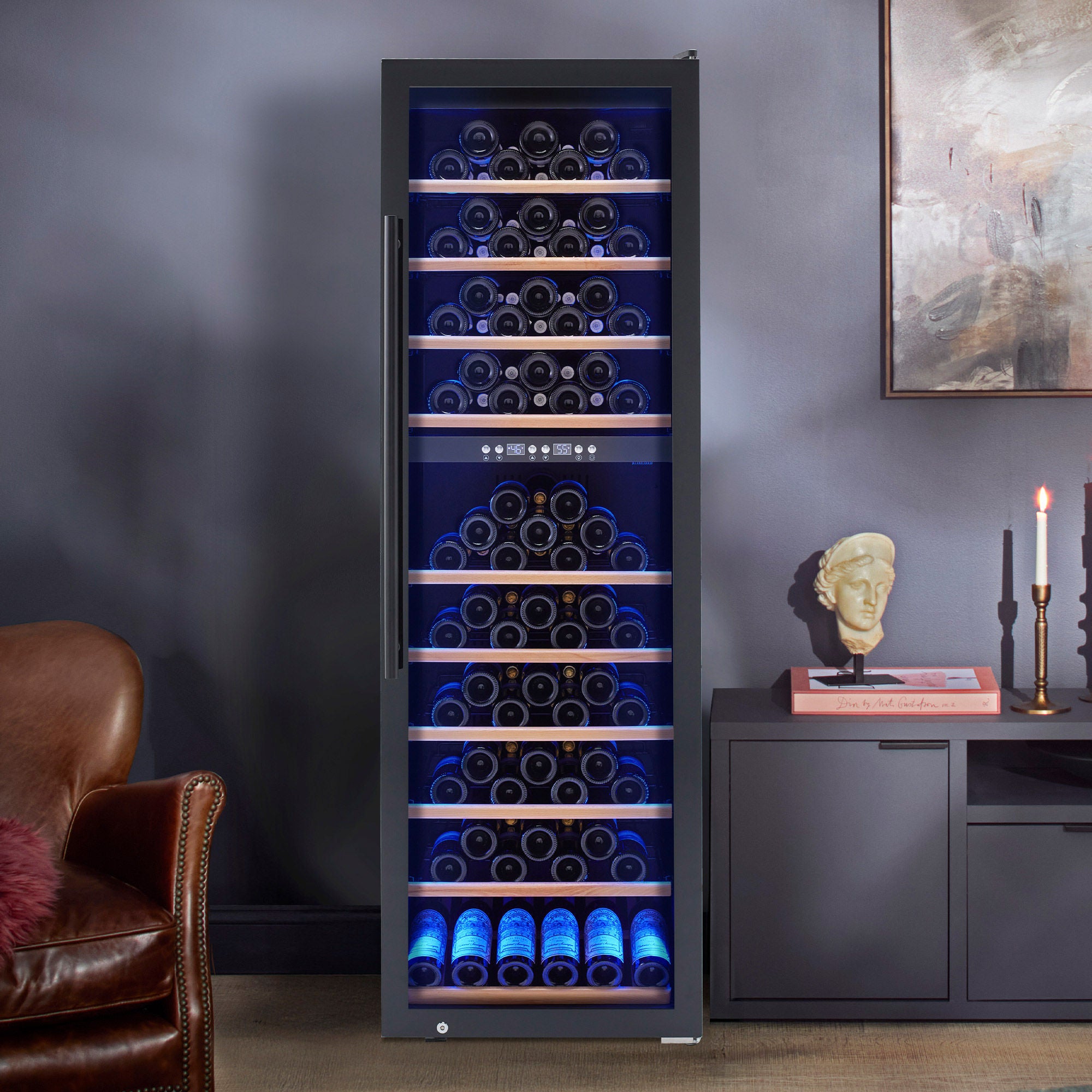 Wine Enthusiast Vinotech 190-bottle Dual Zone Wine Cellar Frameless Glass Door
