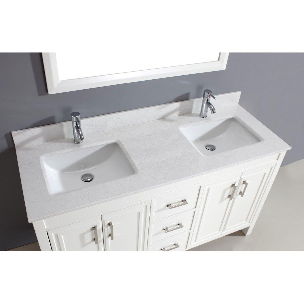 Corniche 60” White Double Sink Vanity by Studio Bathe