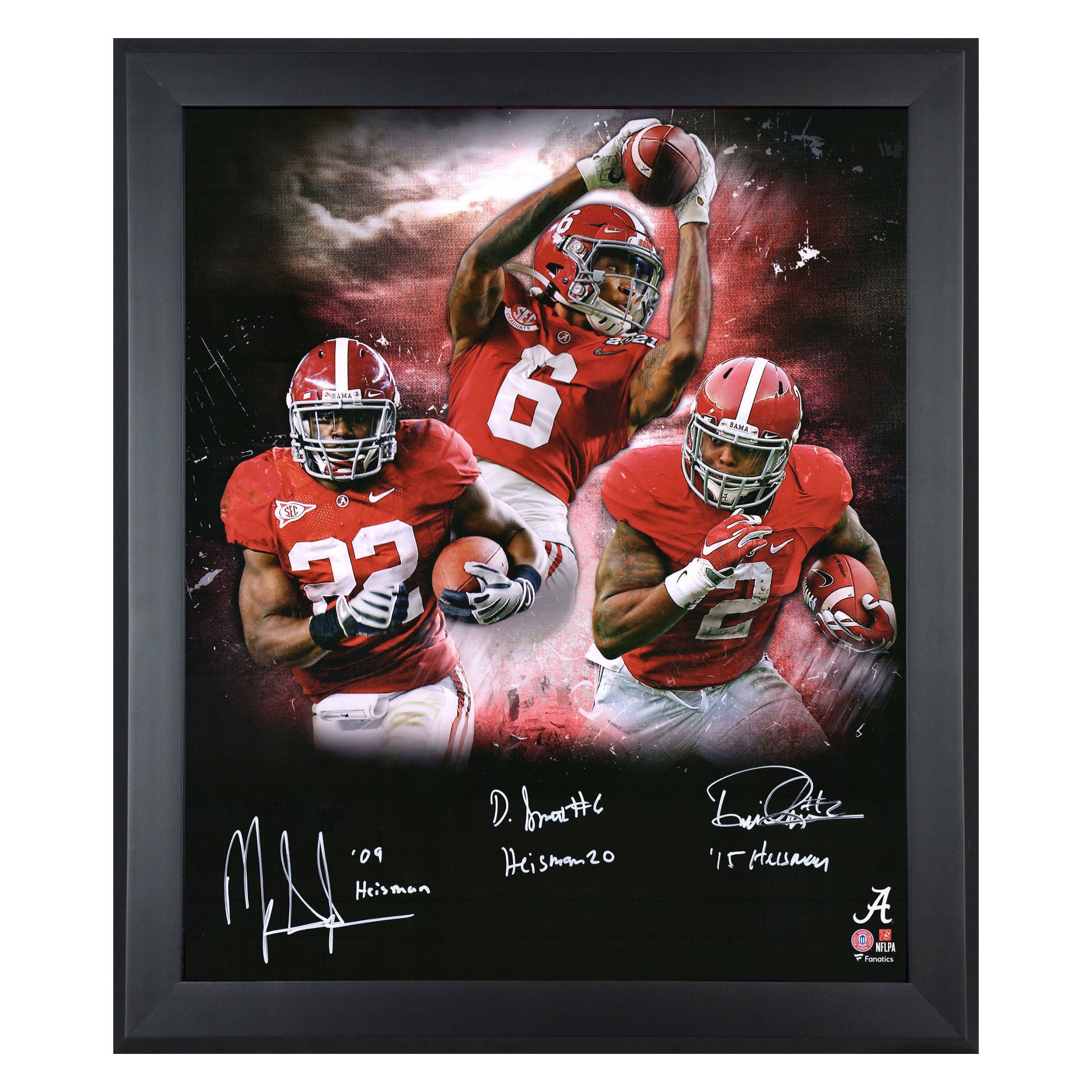 Mark Ingram II, Devonta Smith & Derrick Henry Alabama Multi-signed Framed Photograph with Multiple Heisman Inscriptions - Fanatics Authenticated