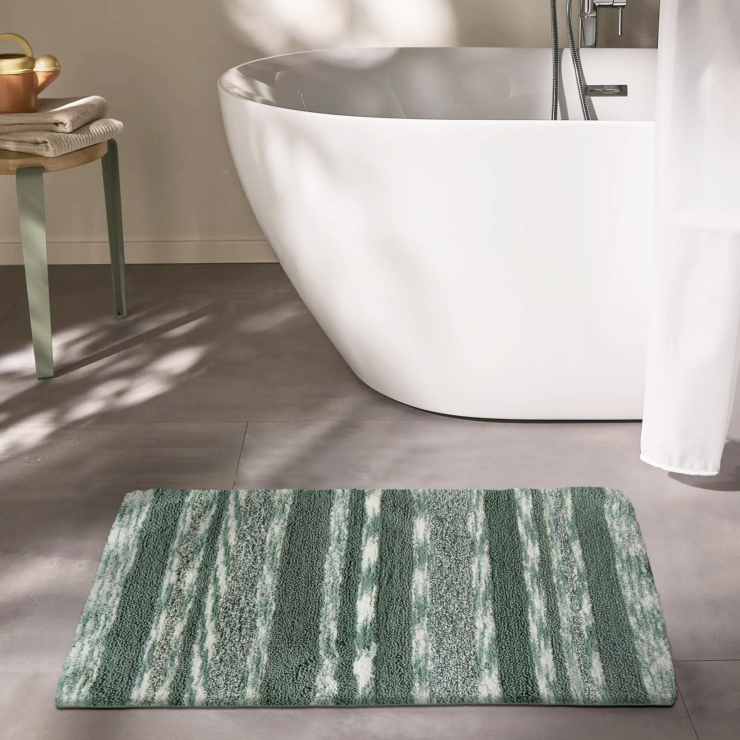 Cotton Stripe Bath Mat