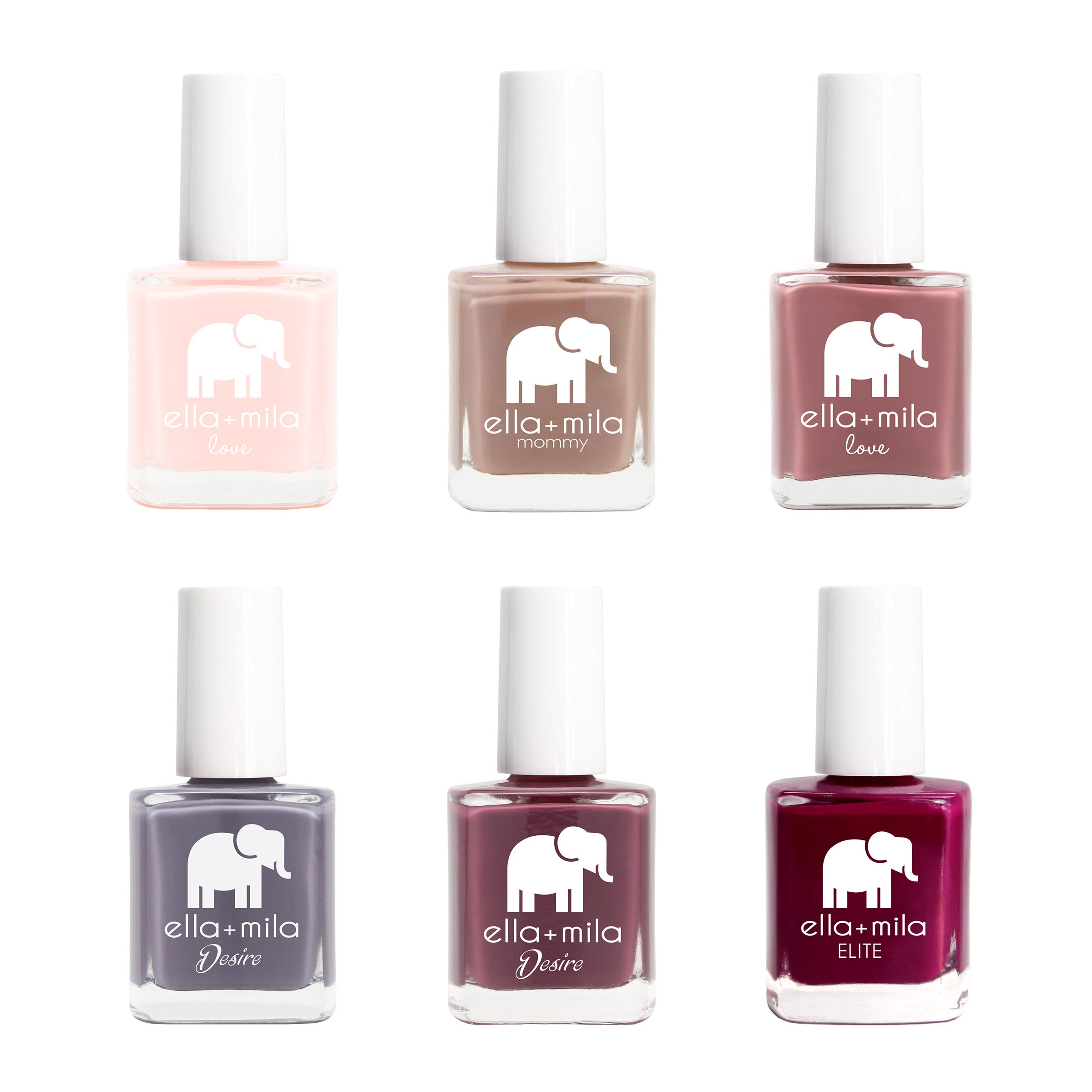 ella + mila Nail Lacquer Polish Collection, 6-piece Set, 0.45 fl oz Each