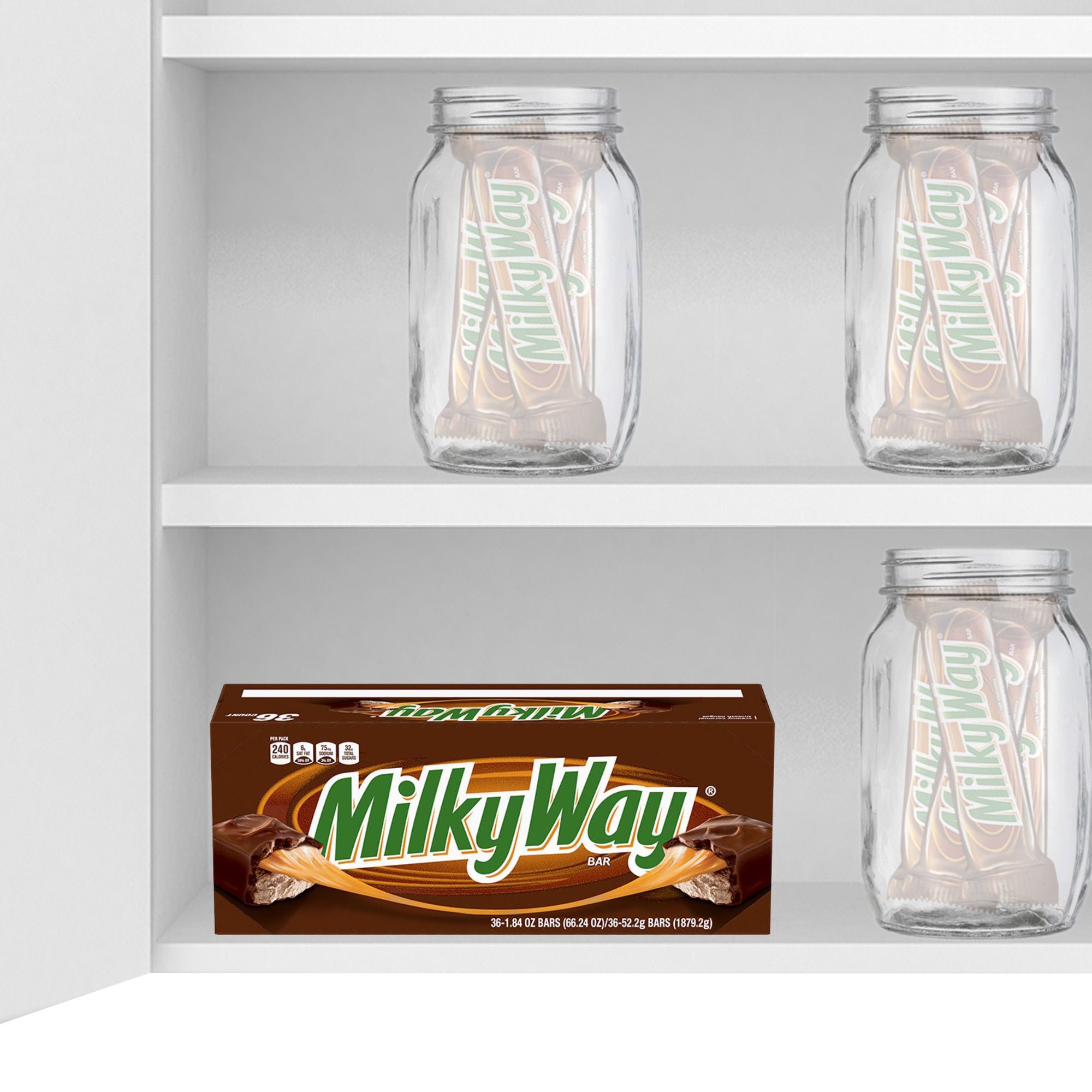 Milky Way Full Size Chocolate Candy, Caramel, 1.84 oz, 36-count
