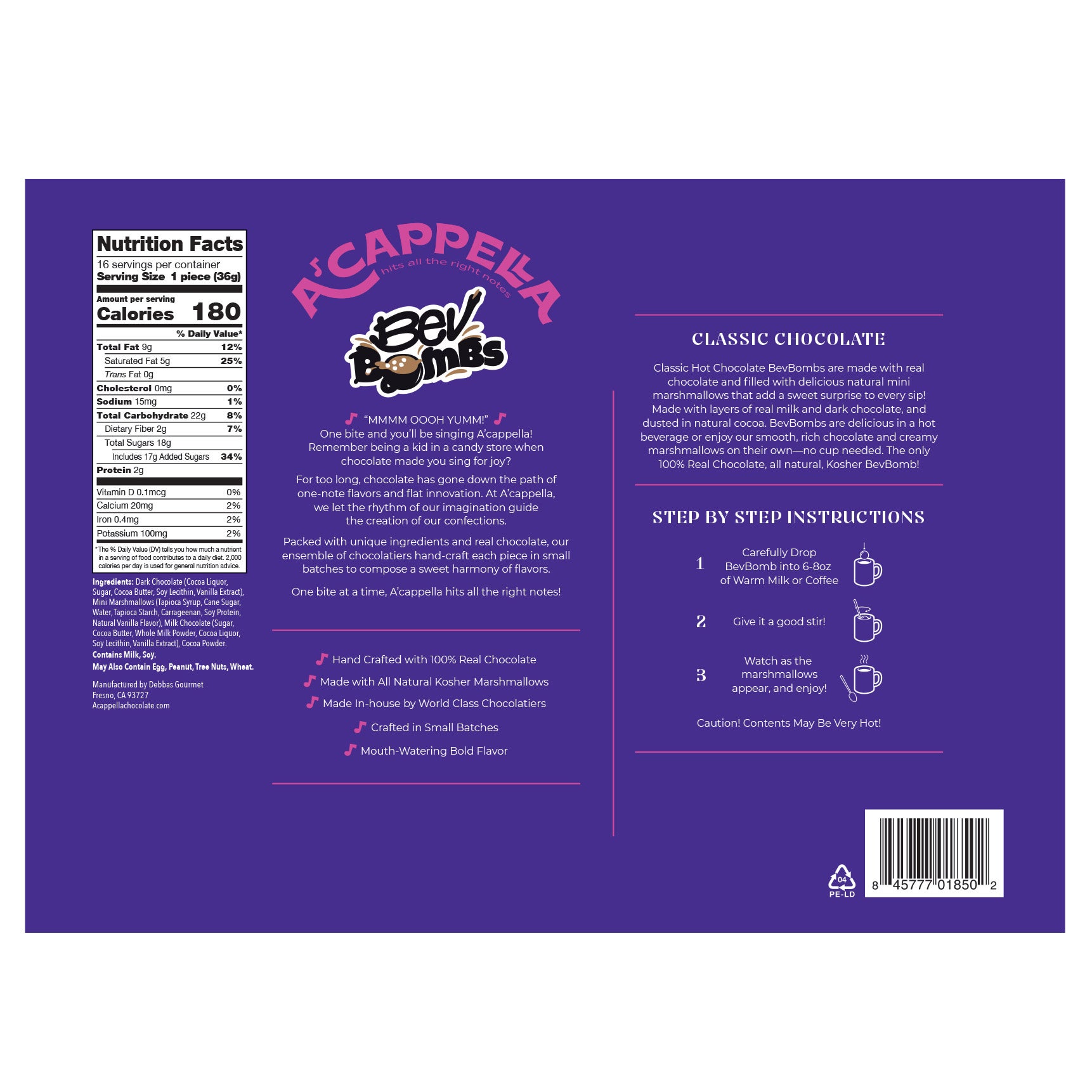 A'cappella Classic Hot Chocolate BevBombs, 16-count