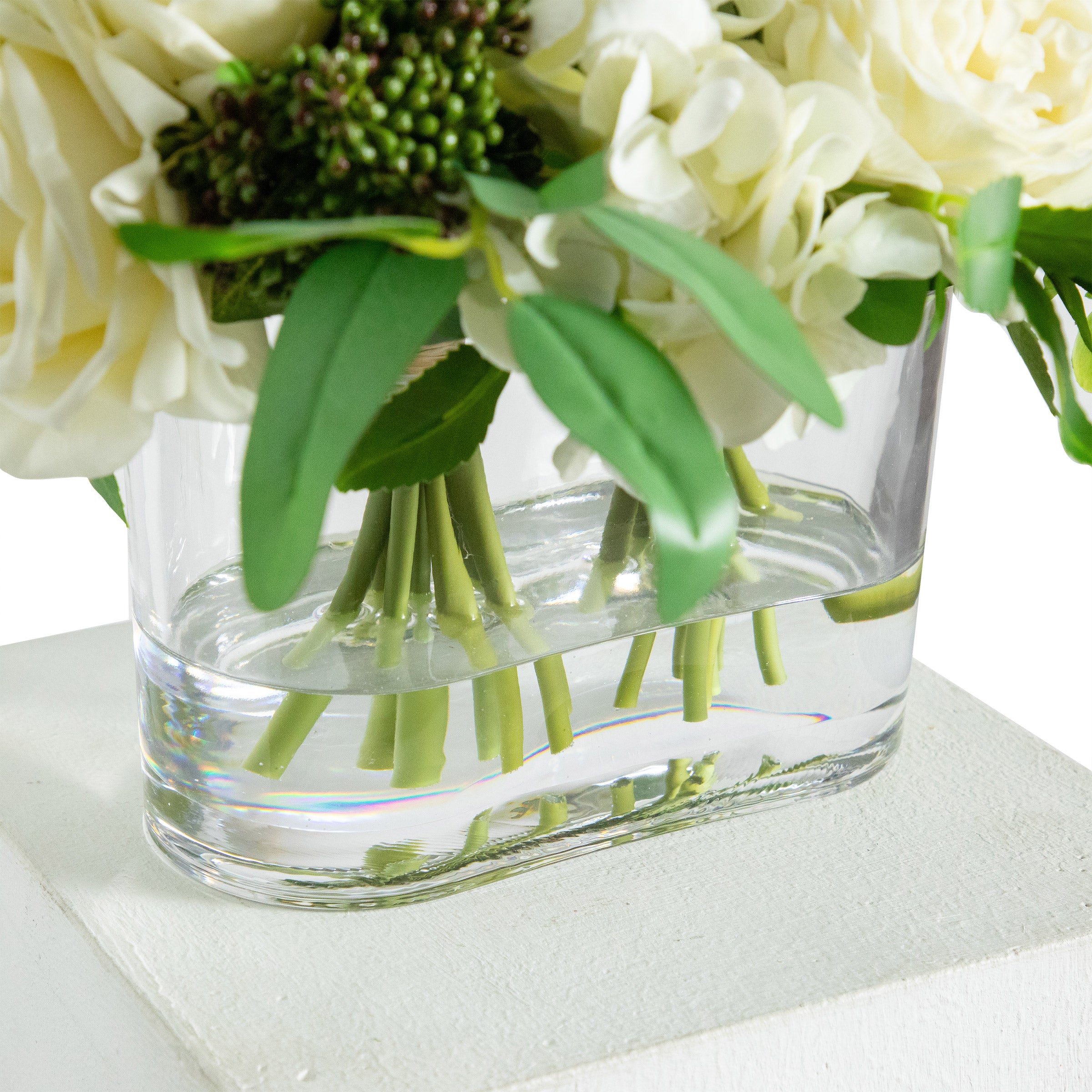 Faux 10” Mixed Rose & Hydrangea Arrangement