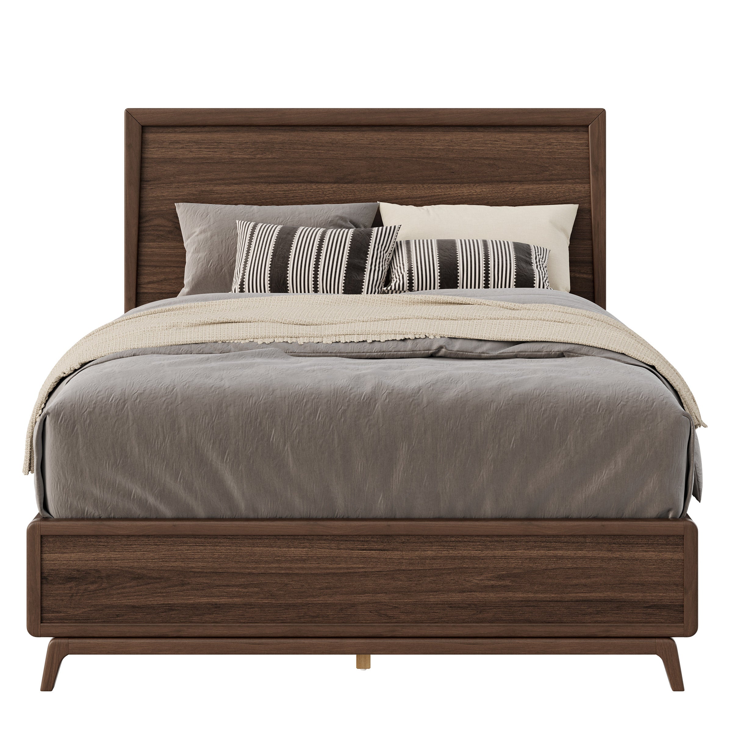 Dana Point Panel Bed Frame, Walnut Veneers