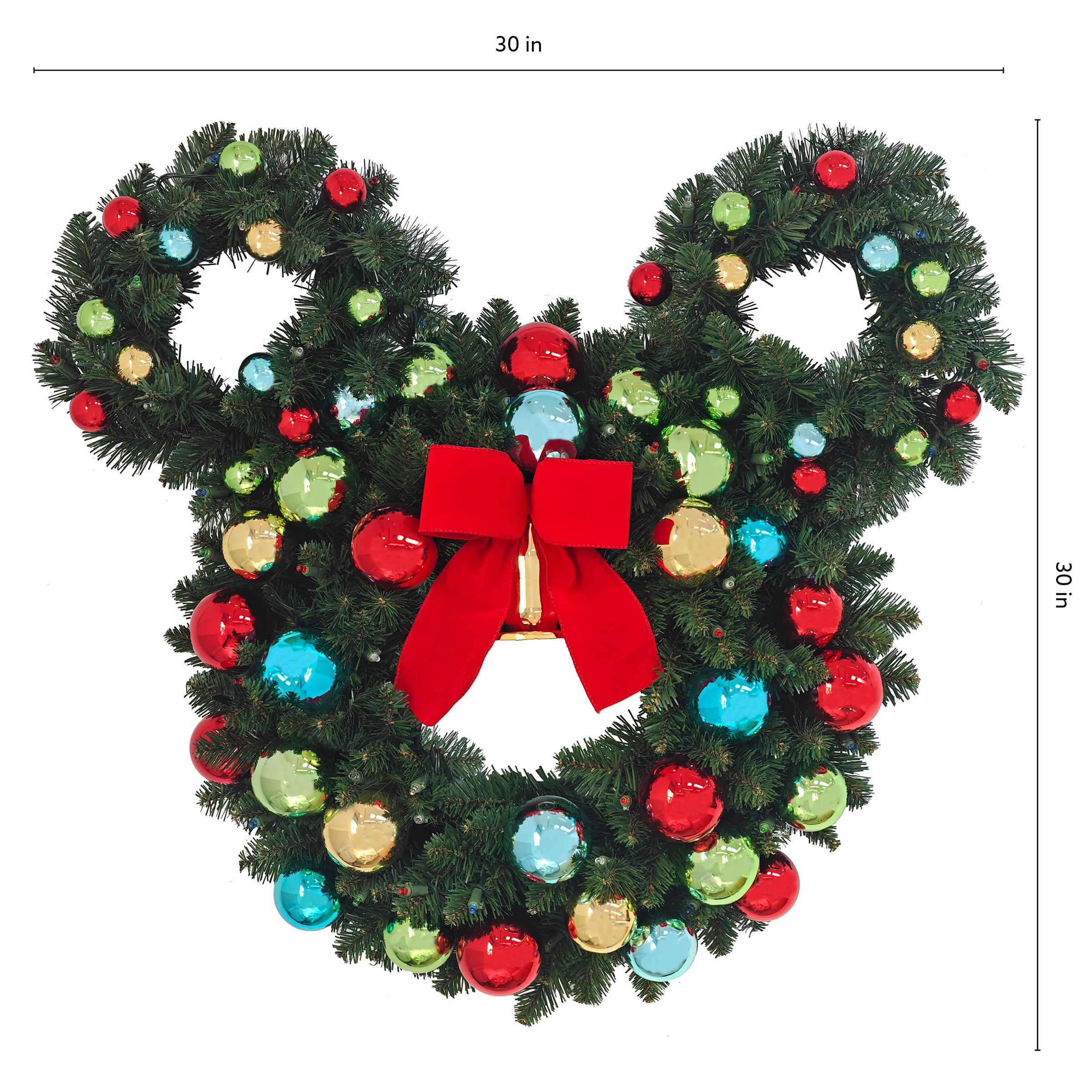 30" Disney Mickey Figural Pre-Lit LED Wreath