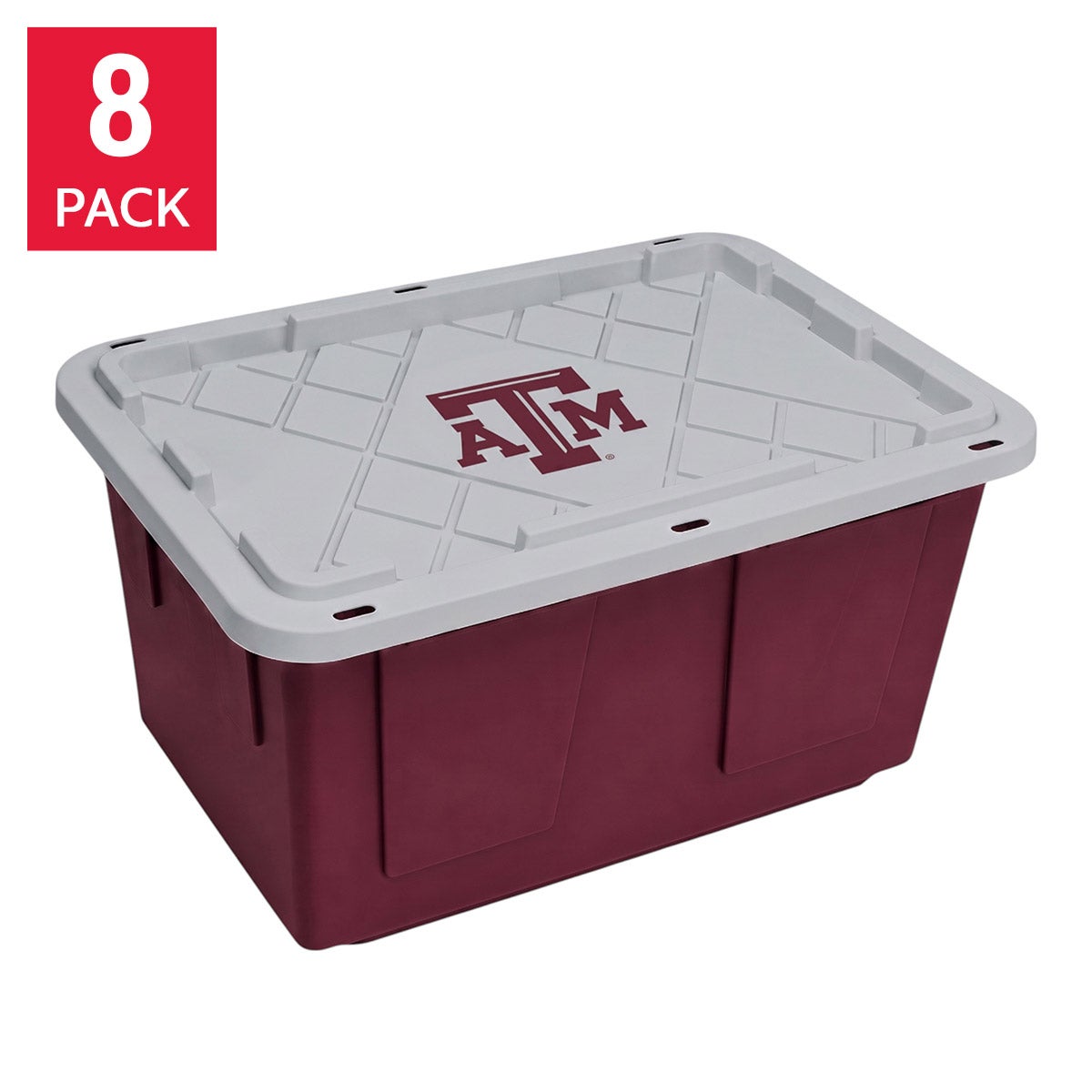 GreenMade 27 Gallon NCAA Licensed Storage Bin, 8-pack