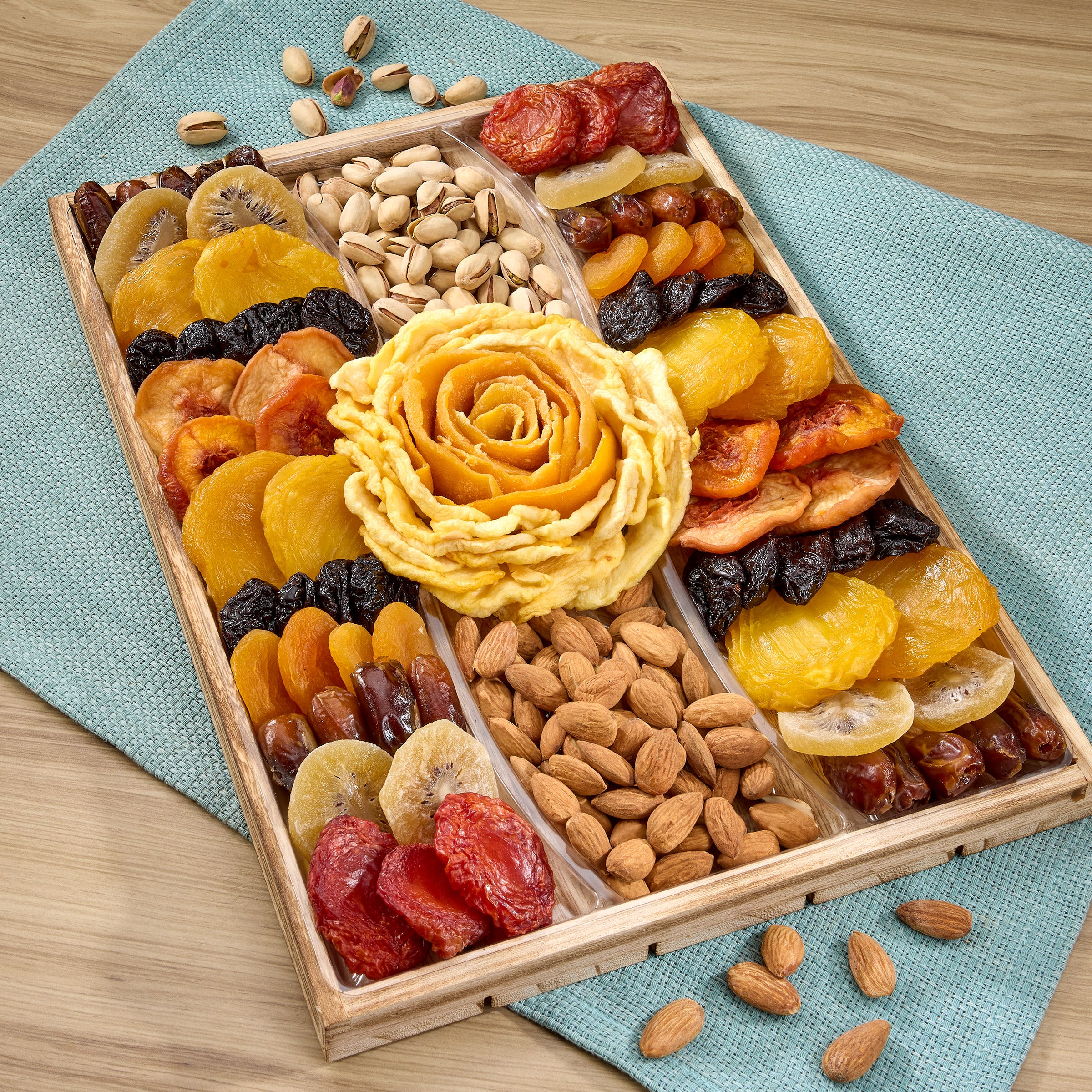 Vacaville Fruit Company Dried Fruit & Nut Wood Gift Tray, 40 oz