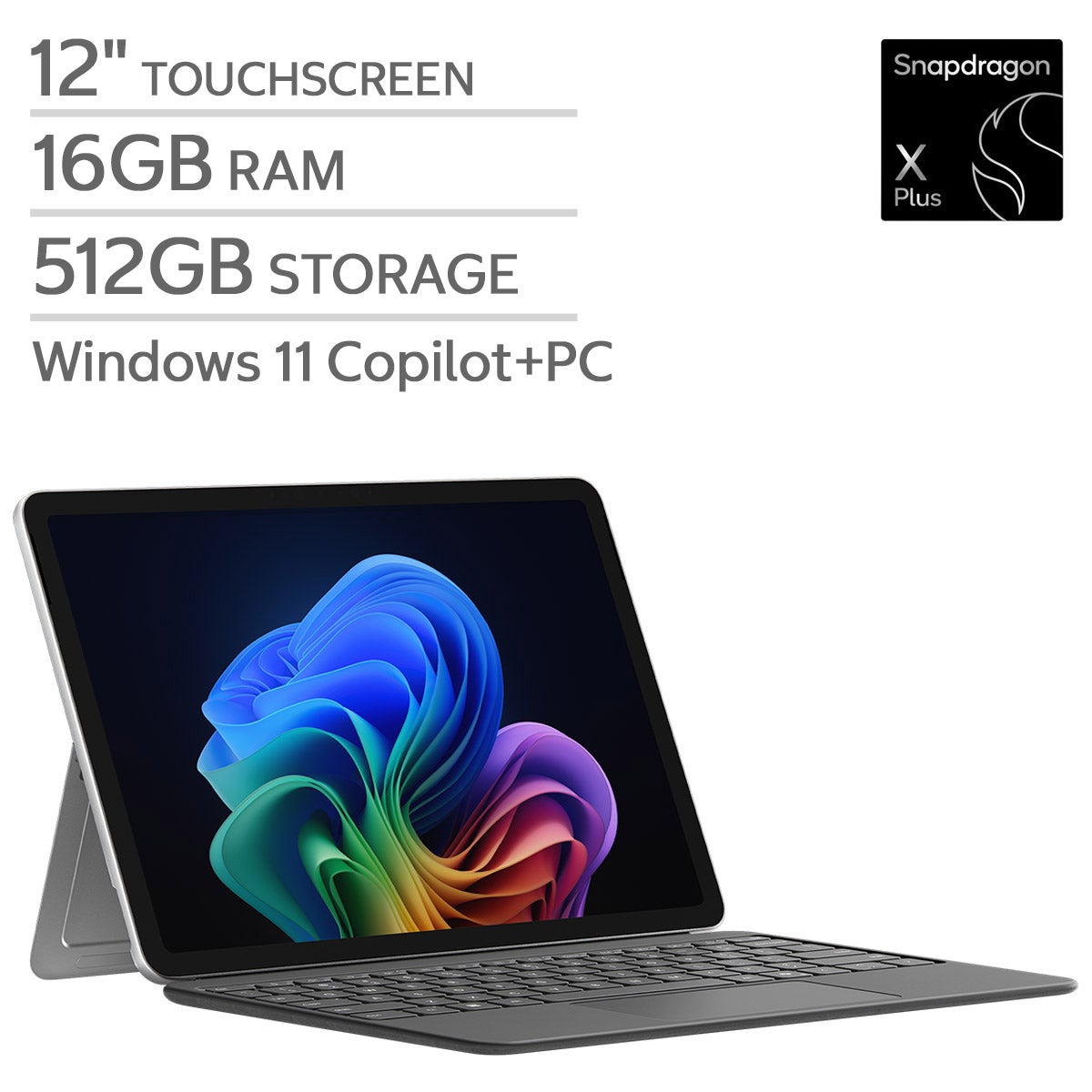 Microsoft Surface Pro Copilot+ PC Bundle - 12" PixelSense 1920 x 1280 Touchscreen - Qualcomm Snapdragon X Plus (8 core) - Windows 11 Home - 16GB RAM - 512GB UFS.