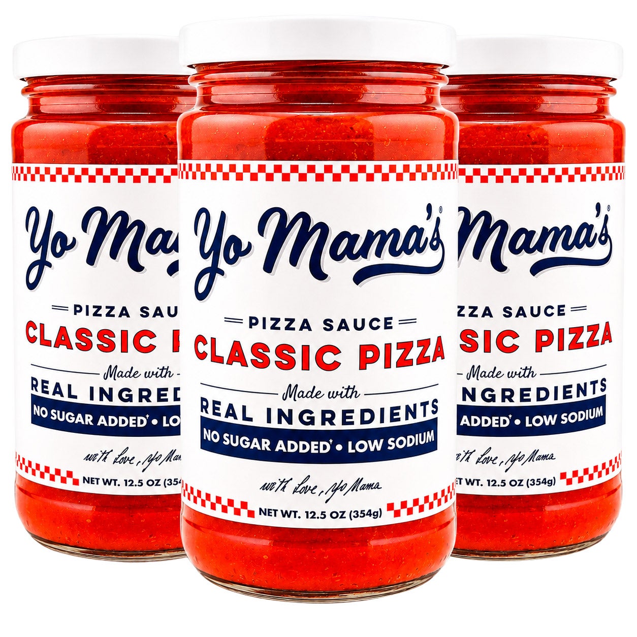 Yo Mama's Low-Sodium Classic Pizza Sauce, 3-pack