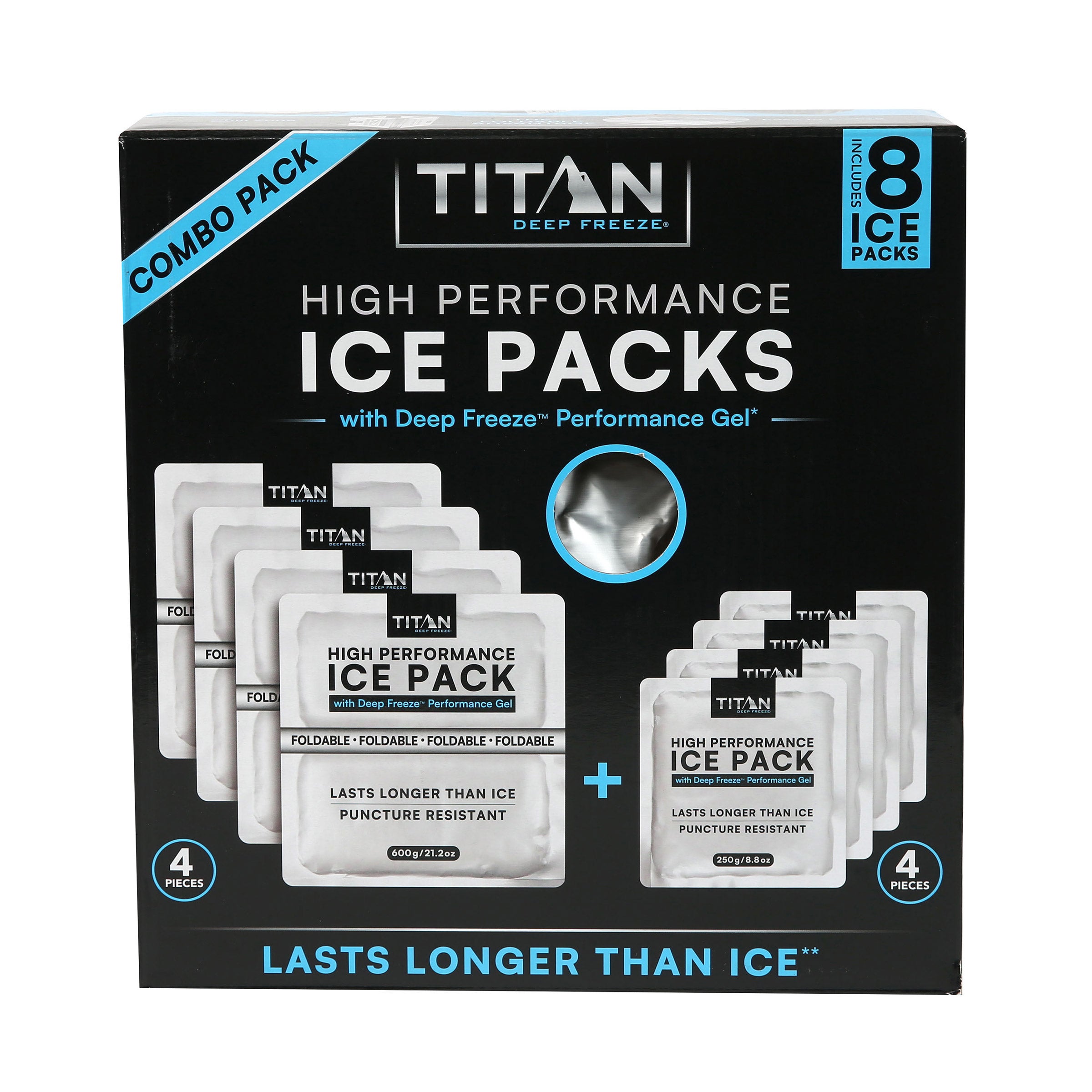 Titan High Performance Ice Packs, 8-pack