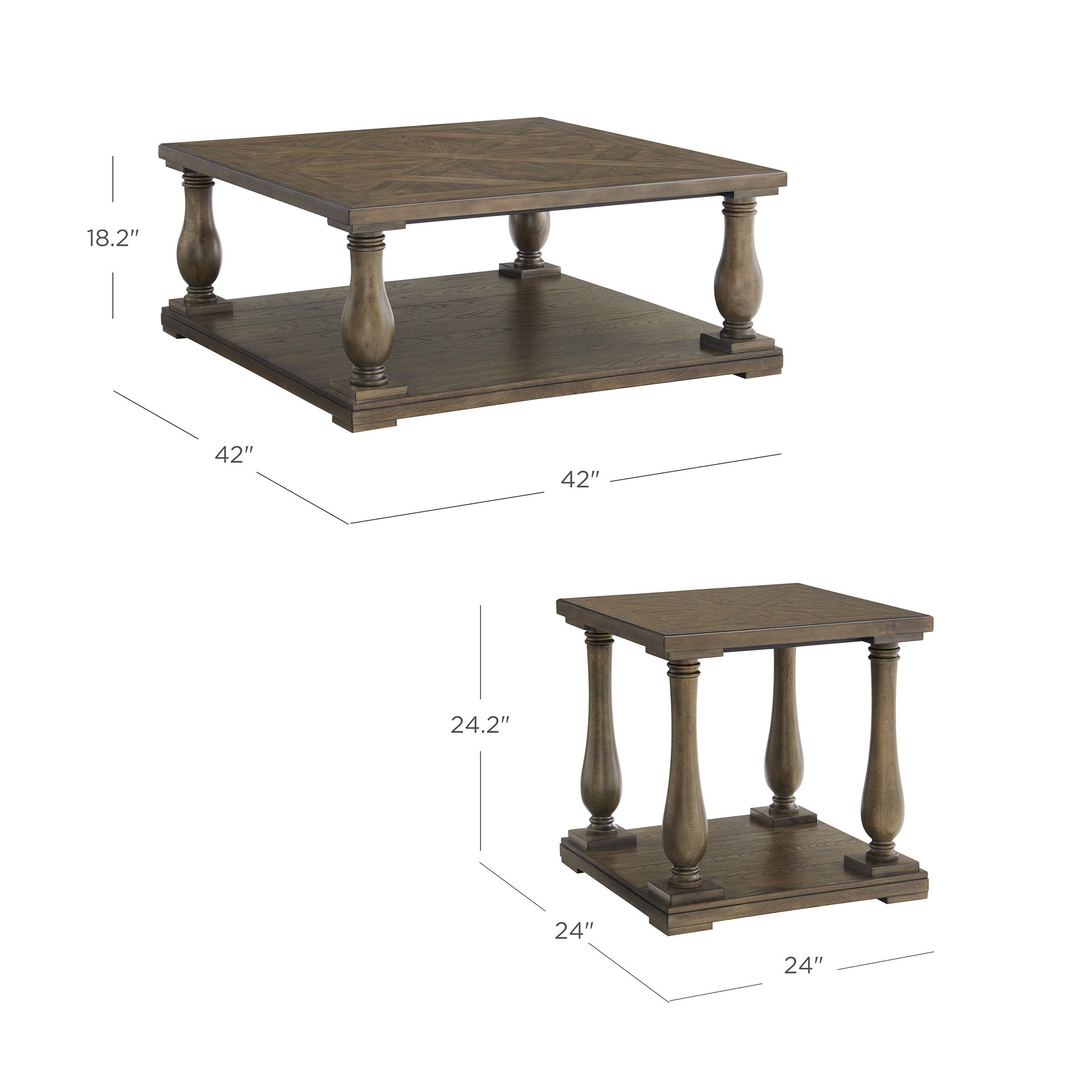 Parlor 3 piece Coffee Table Set