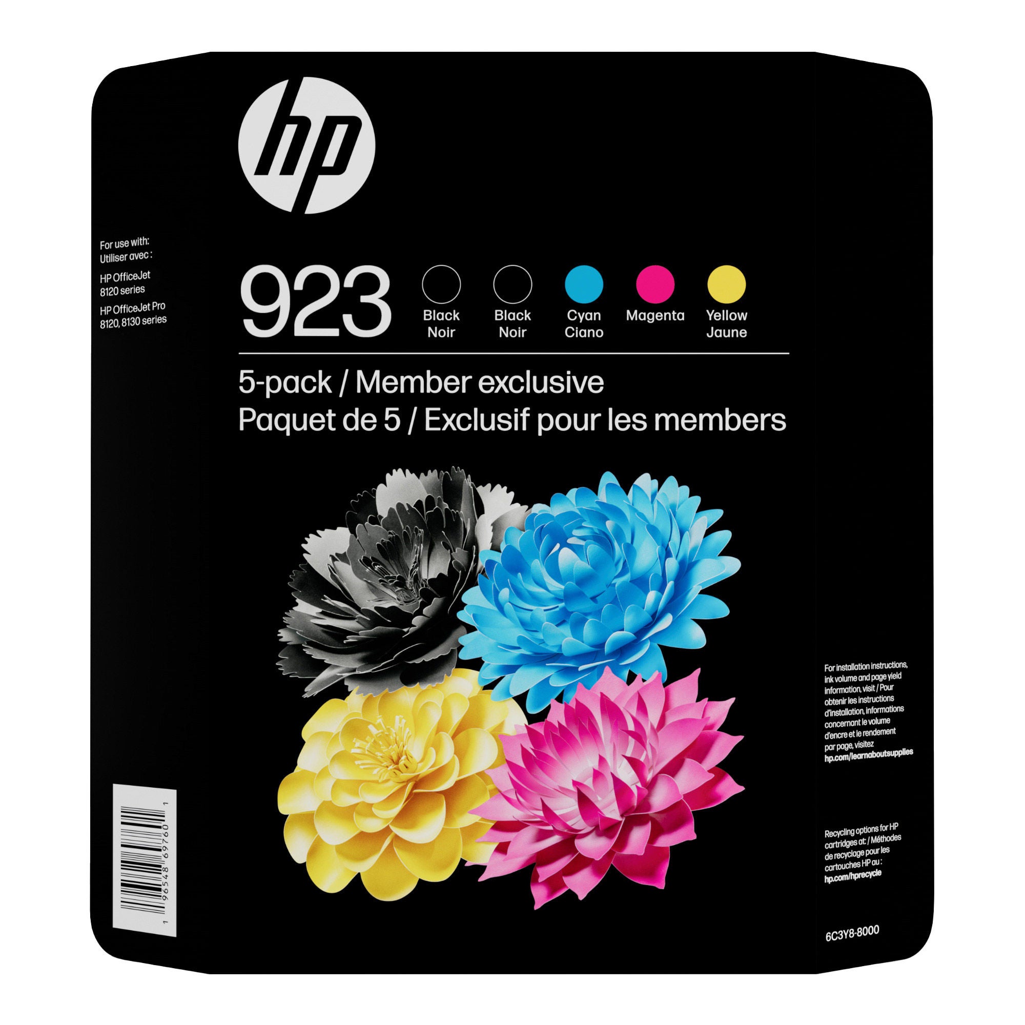 HP 923 5-pack Standard Capacity Ink Cartridges - Instant Ink Eligible
