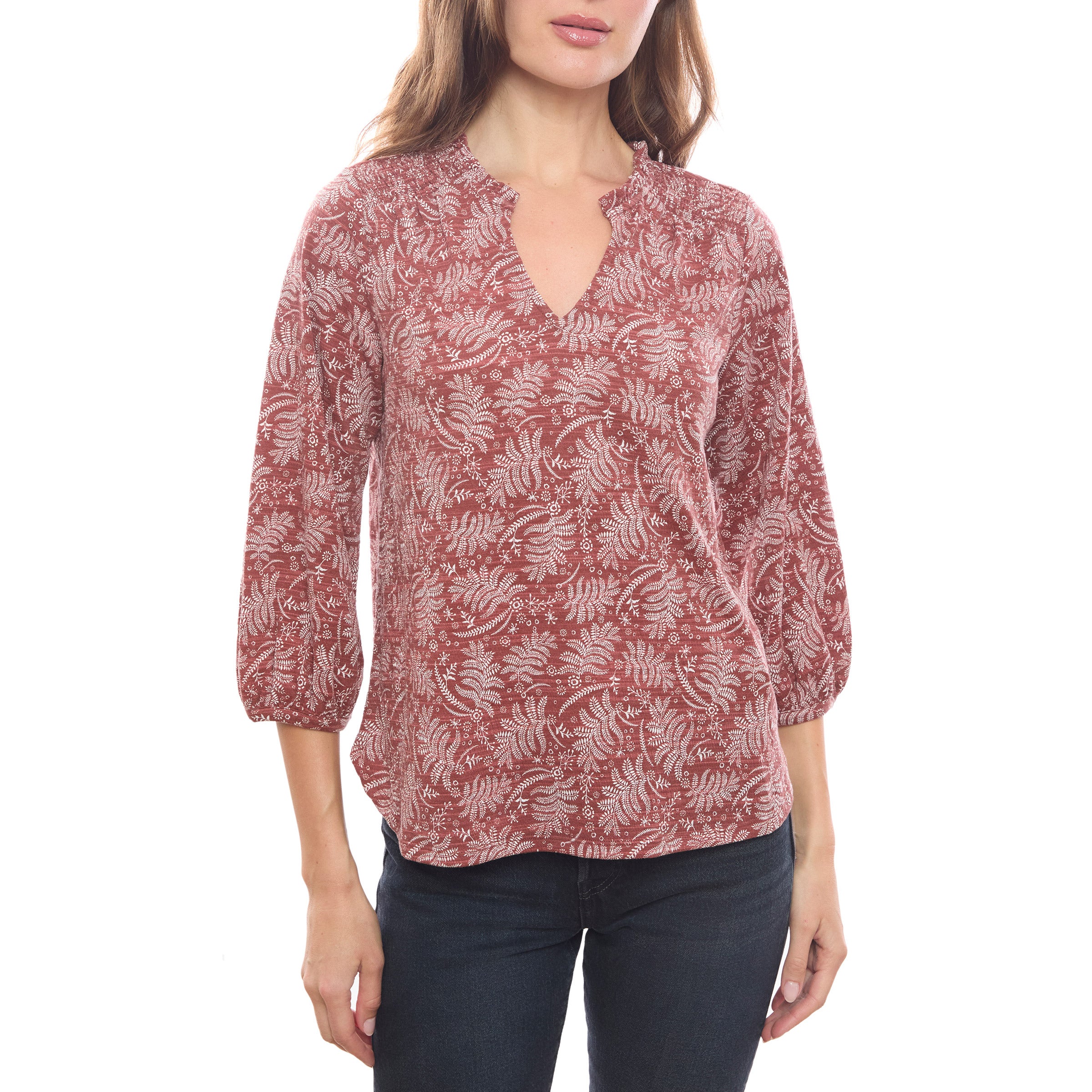 Bobeau Women's 3/4 Sleeve Knit Top