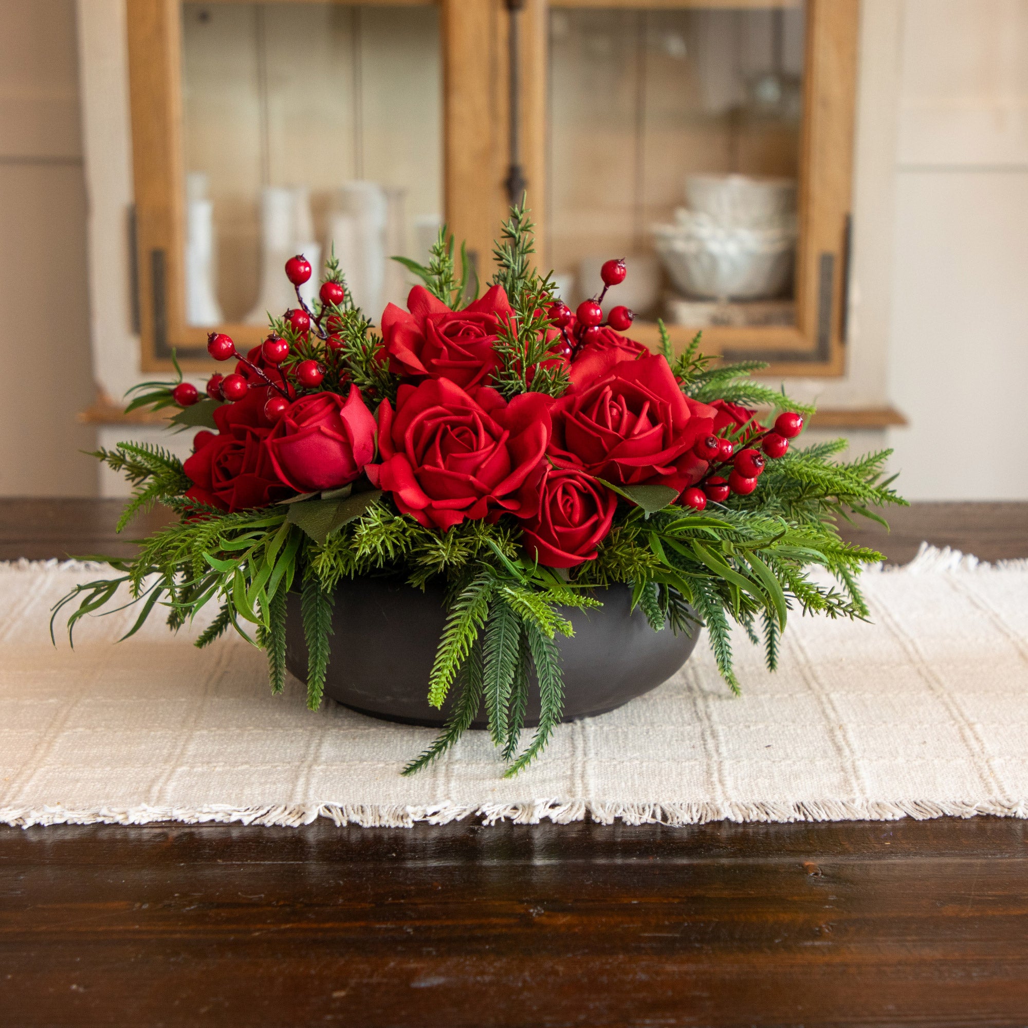 Faux 12" Rose Centerpiece