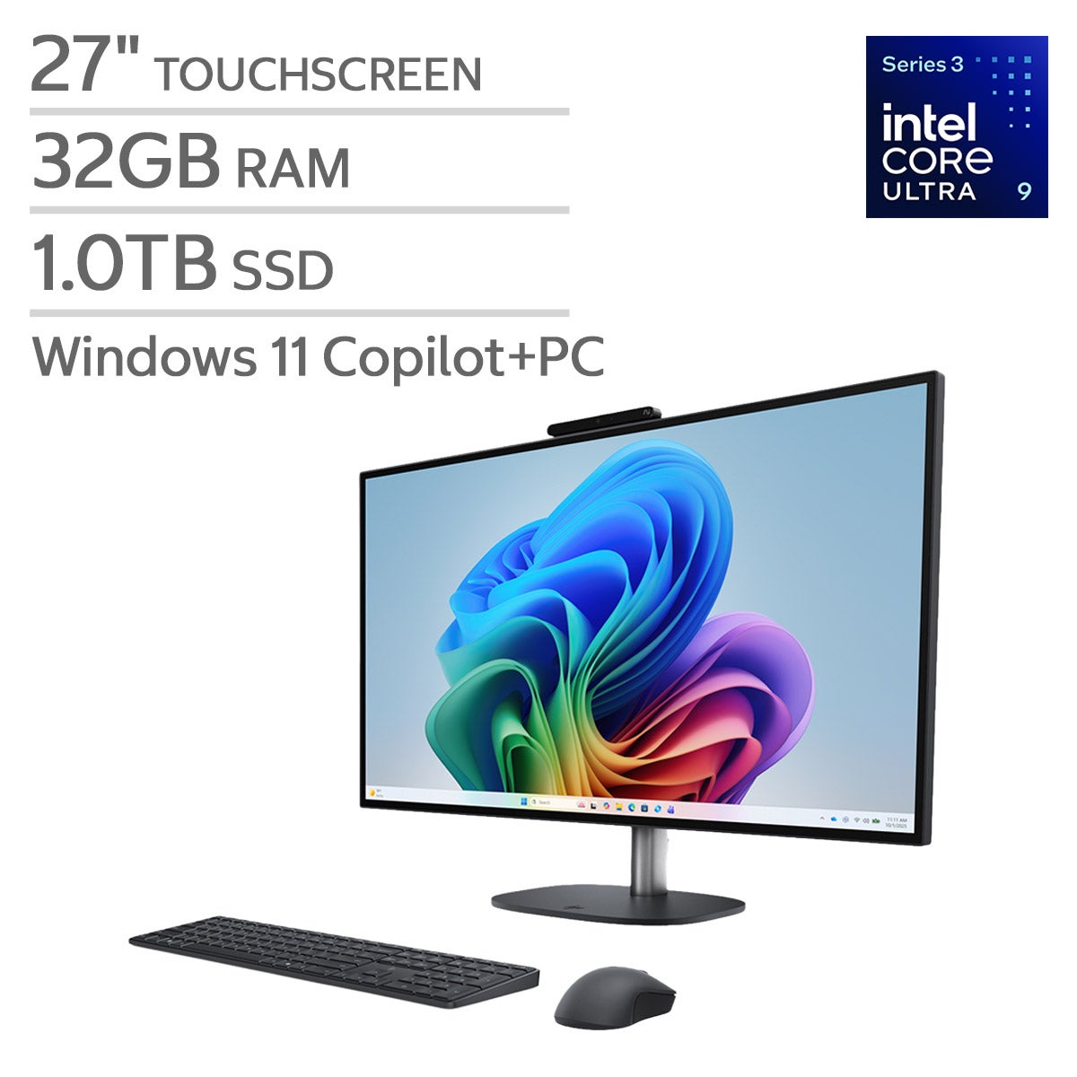 HP OmniStudio X 27" All‑in‑One Desktop - Intel Core Ultra 9 Series 3 Processor - Copilot+ PC - QHD (2560 x 1440) - 32GB RAM - 1TB SSD - Windows 11 Home