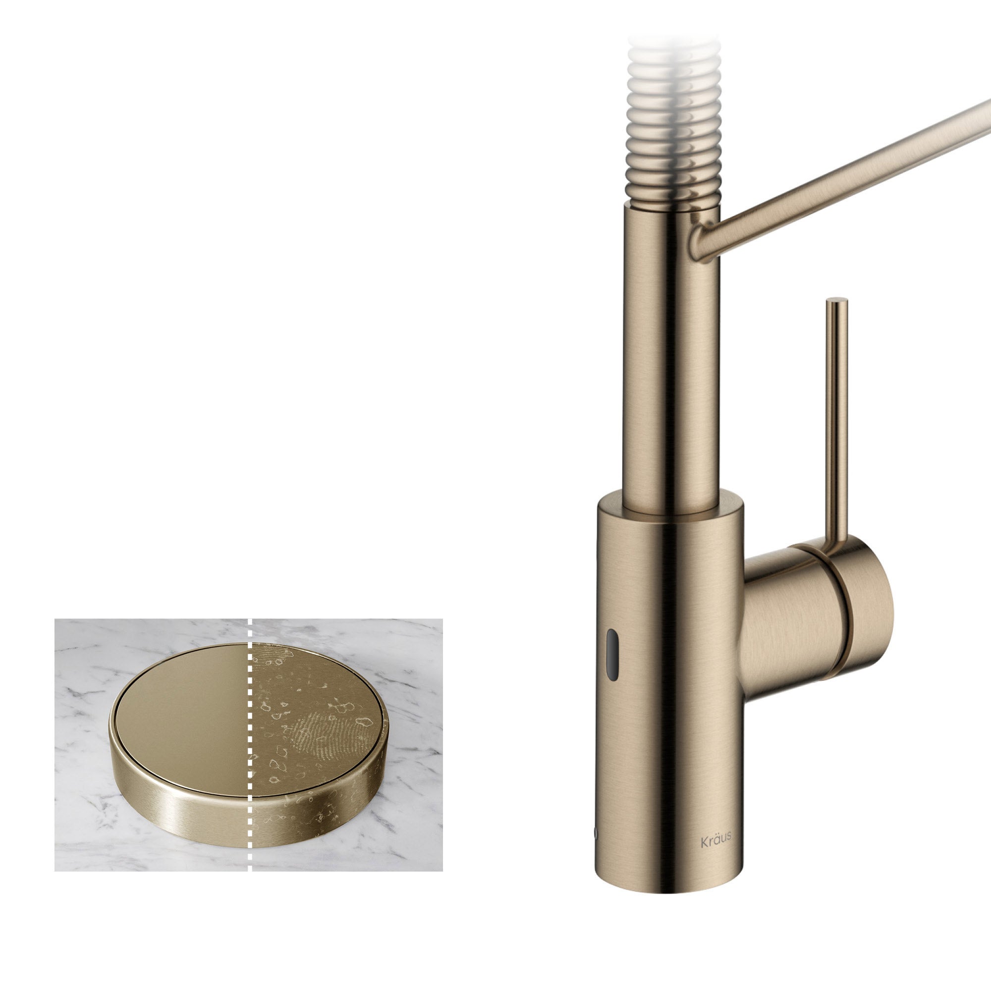 KRAUS Touchless Sensor Commercial Pull-down Single Handle Kitchen Faucet with Soap Dispenser