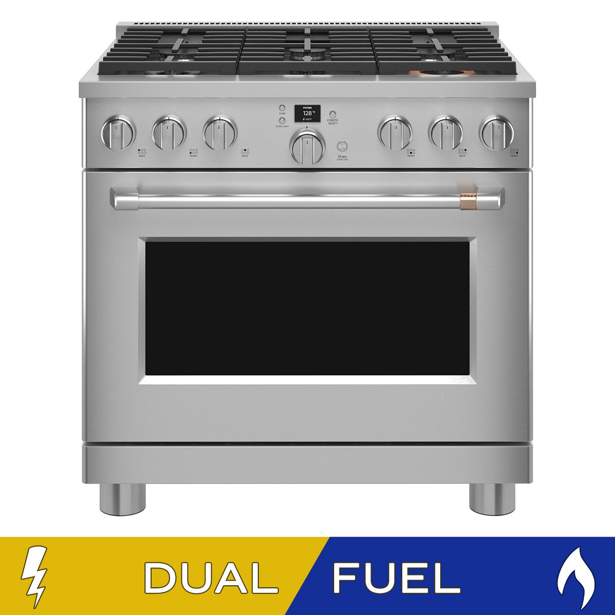 Café 36" 5.75 cu. ft. DUAL FUEL Commercial Style Range with Convection, 6 Burners, WiFi