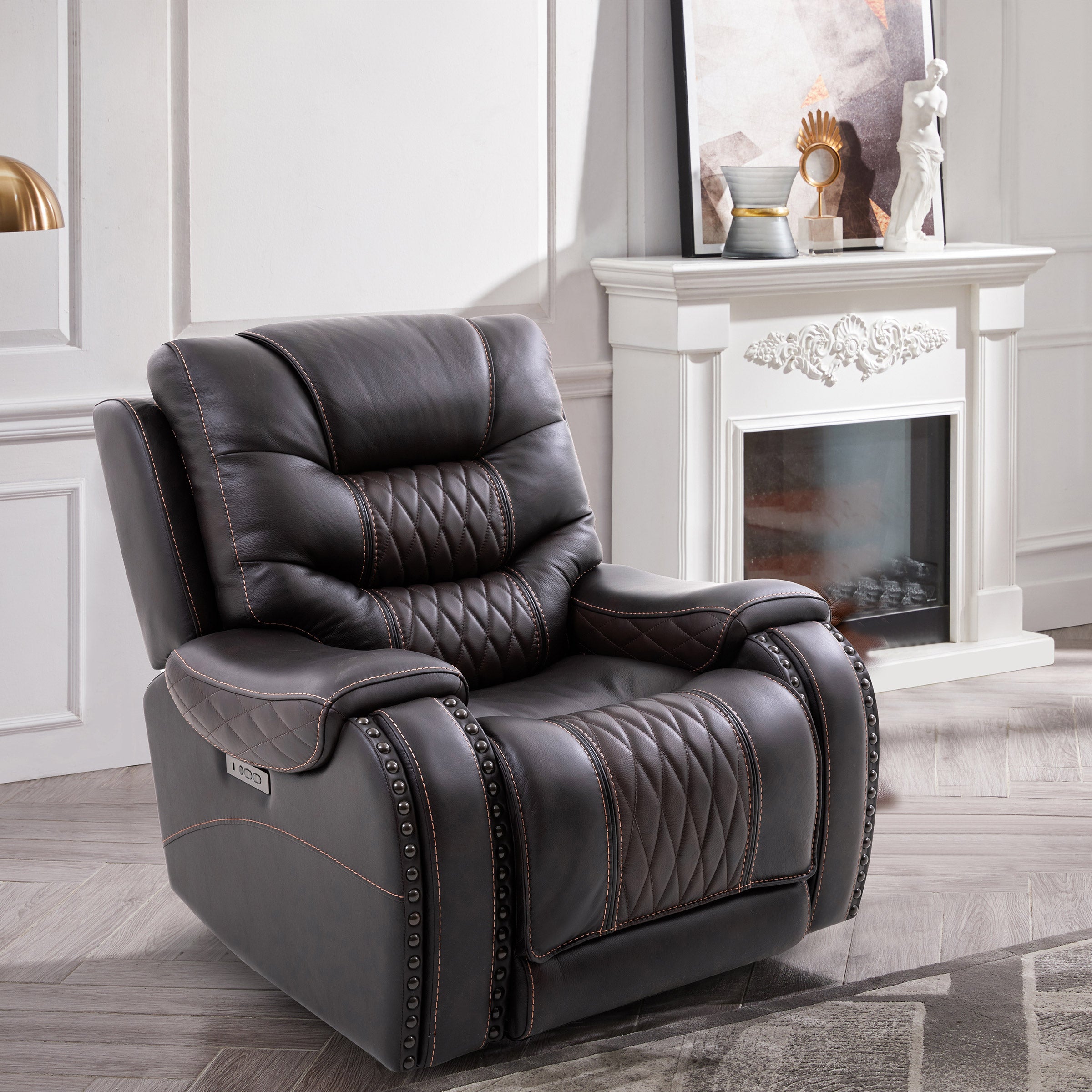 Sandia Leather Power Recliner with Power Headrest