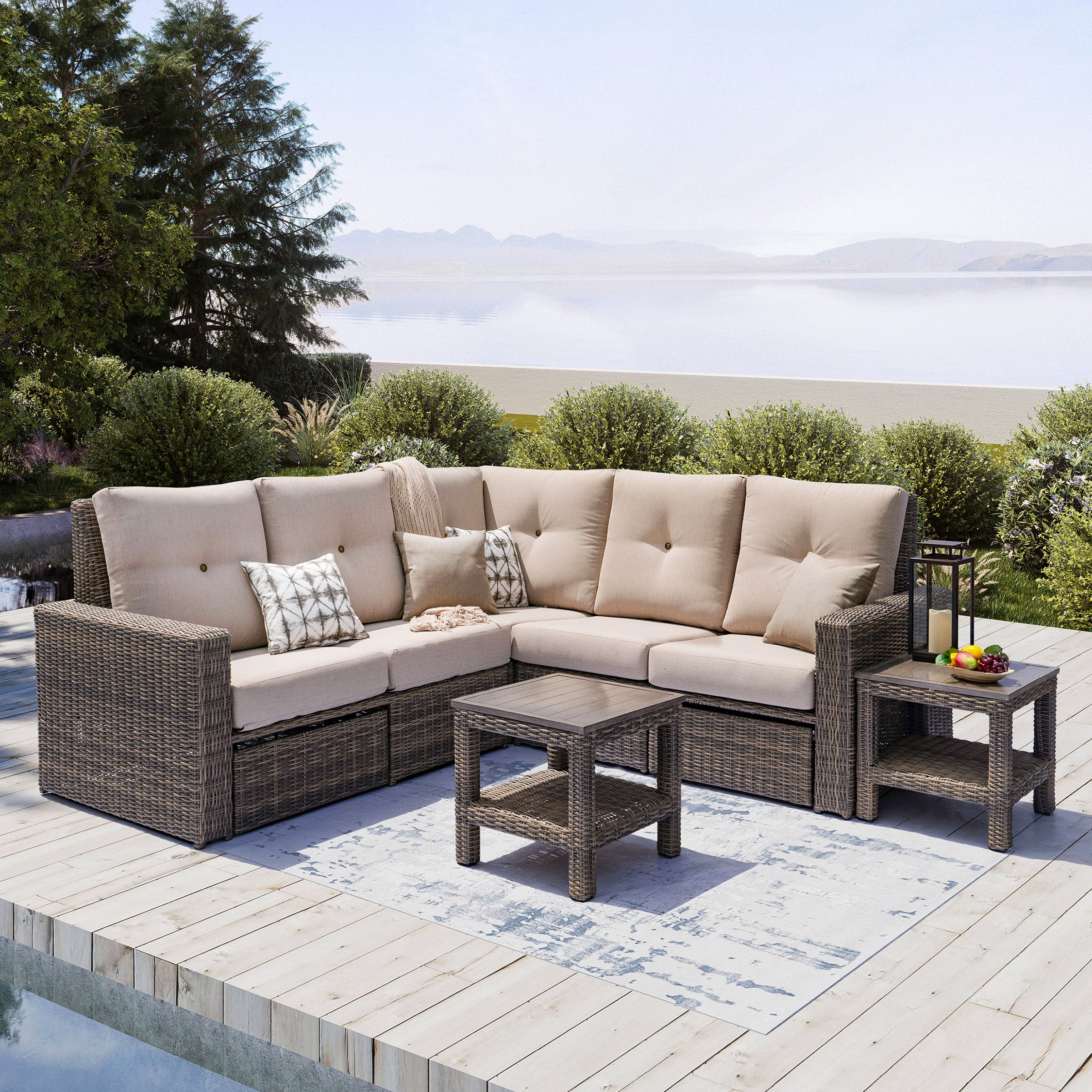 Java Corner 5-piece Reclining Sectional