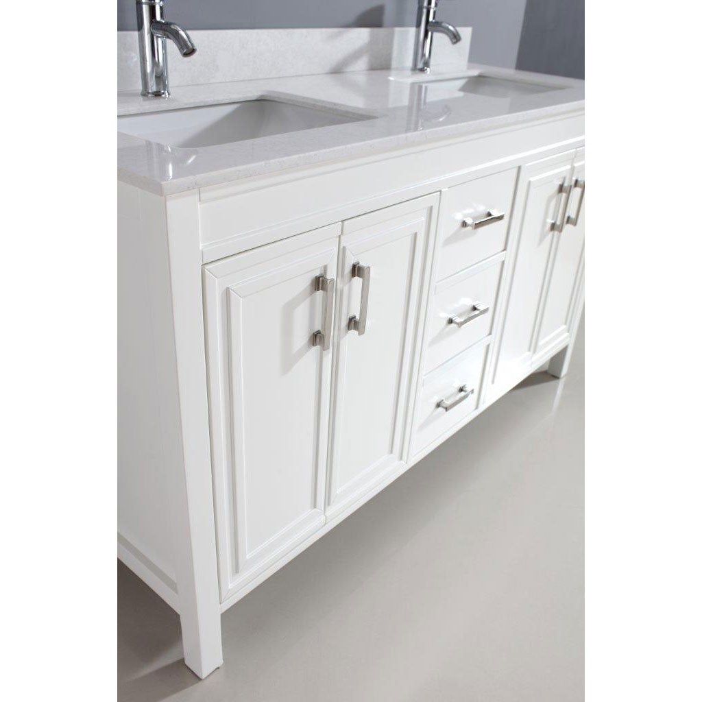 Corniche 60” White Double Sink Vanity by Studio Bathe