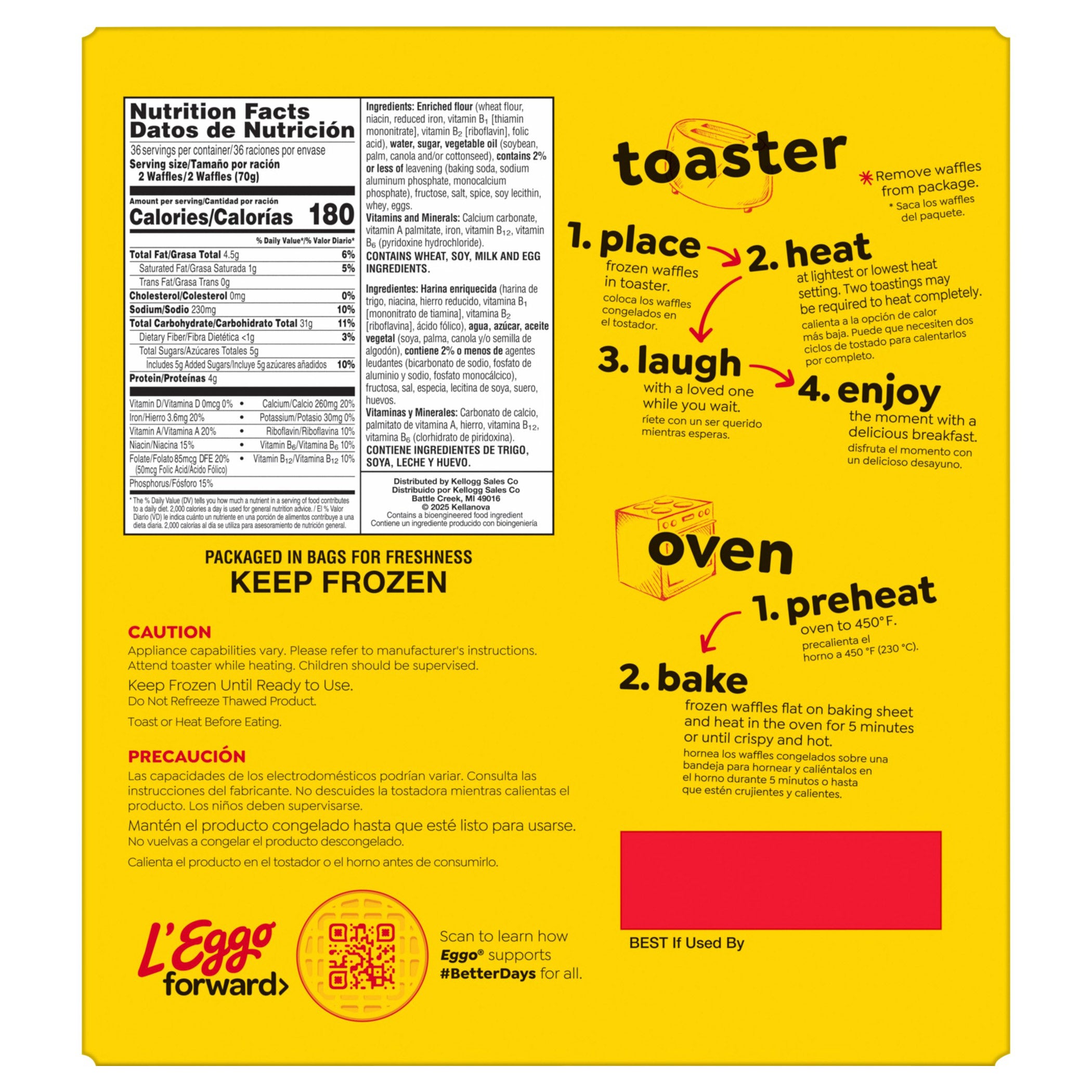 Eggo Homestyle Waffles, 72-count