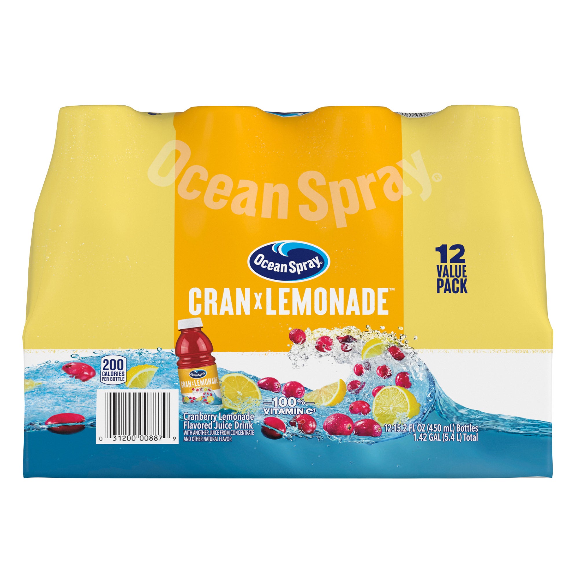 Ocean Spray Flavored Juice Drink, Cran-Lemonade, 15.2 fl oz, 12-count