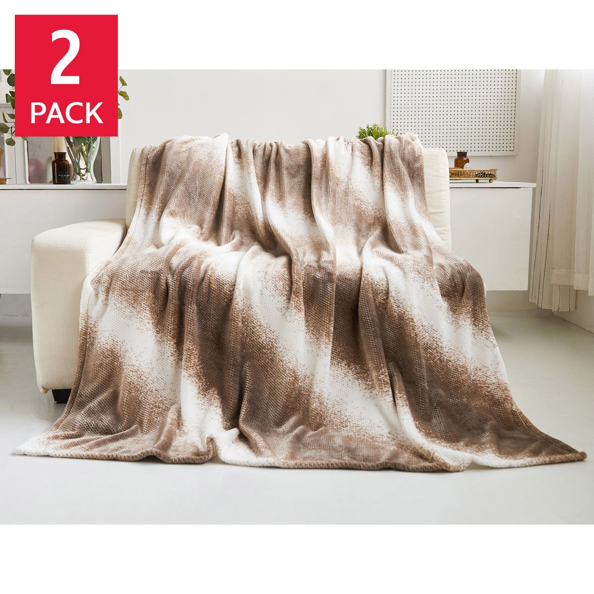 Mon Chateau Ombre Textured Throw, 2-pack