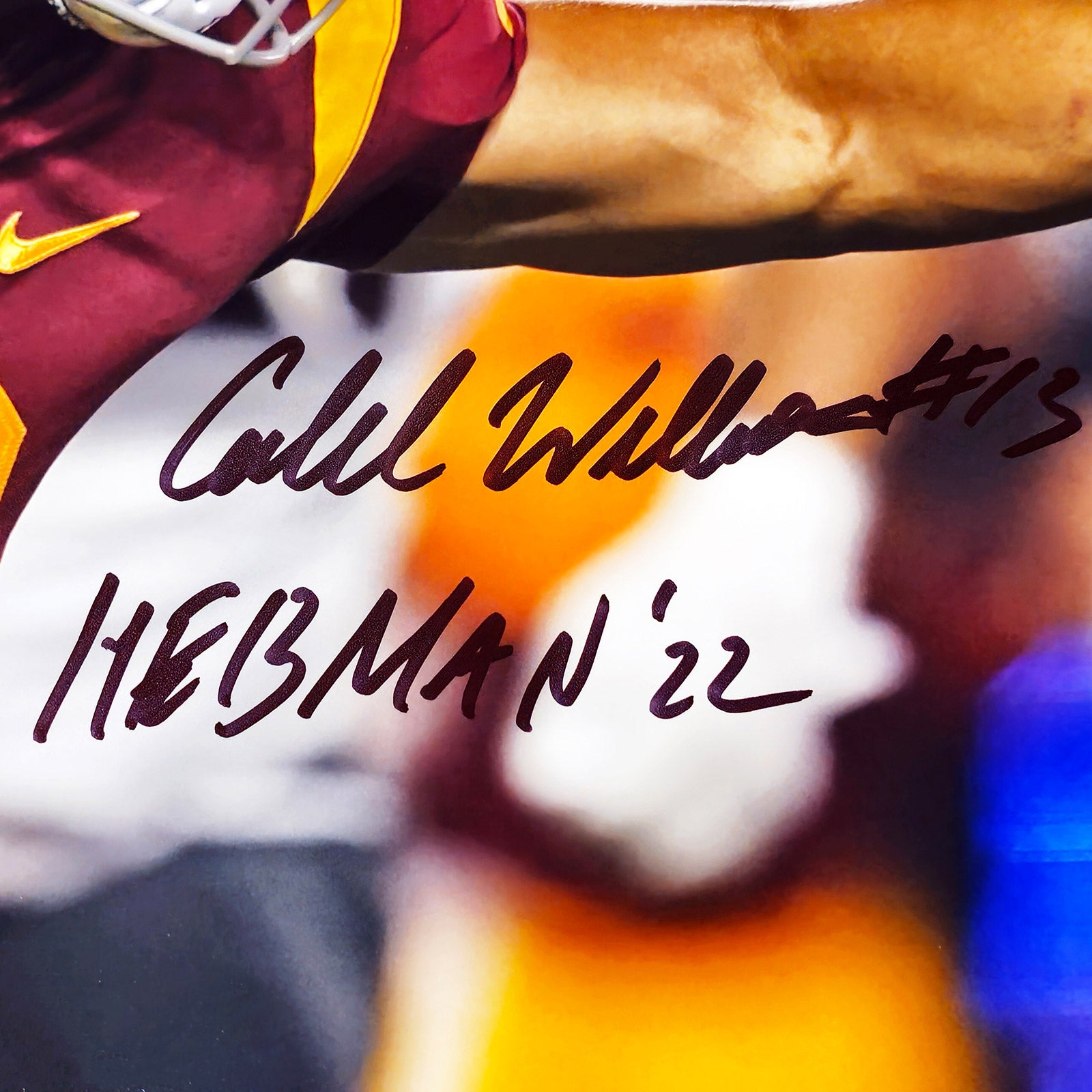 Caleb Williams Autographed Framed Photo USC Trojans "Heisman 22" Fanatics Authenticated