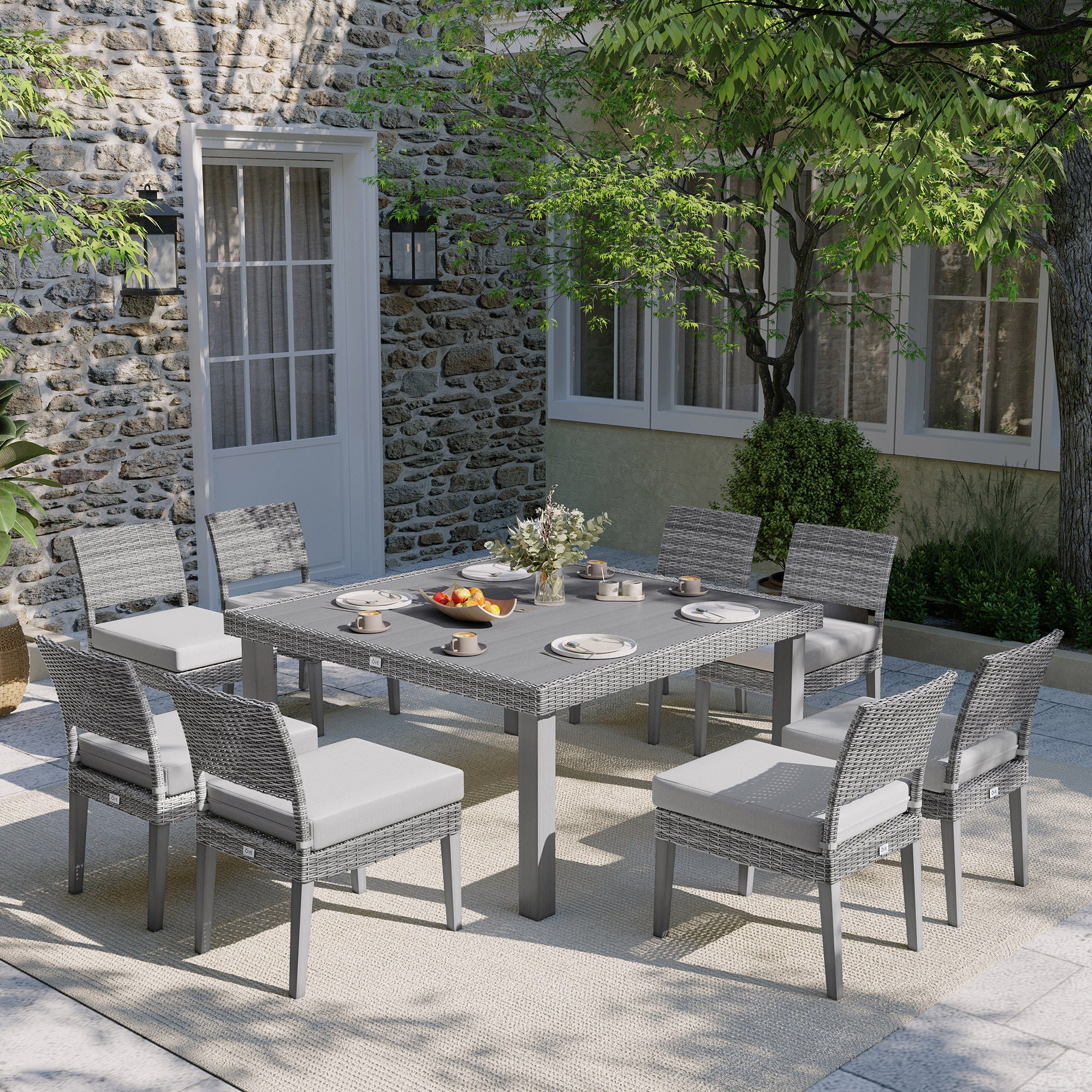 Burlington 9-piece Outdoor Patio Dining Set