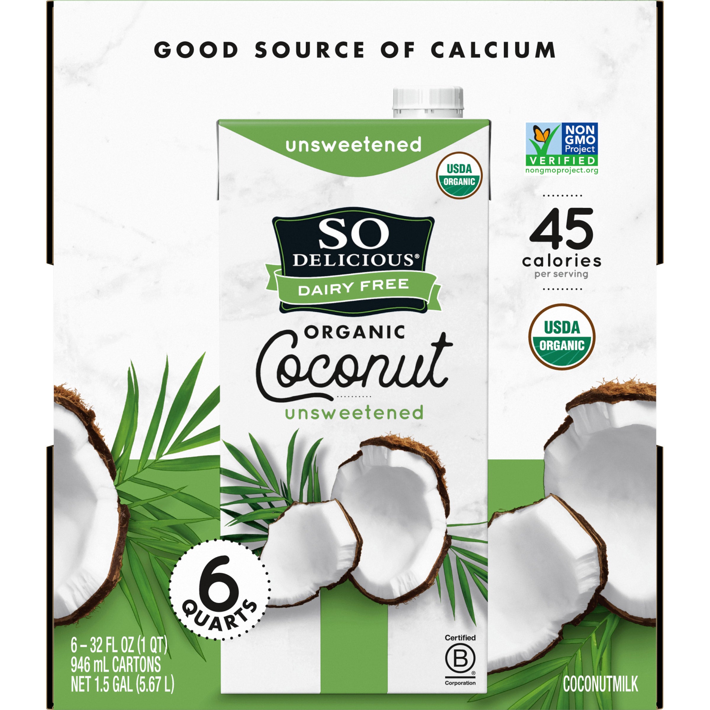 SO Delicious, Organic Coconut Milk, 32 oz, 6-Count