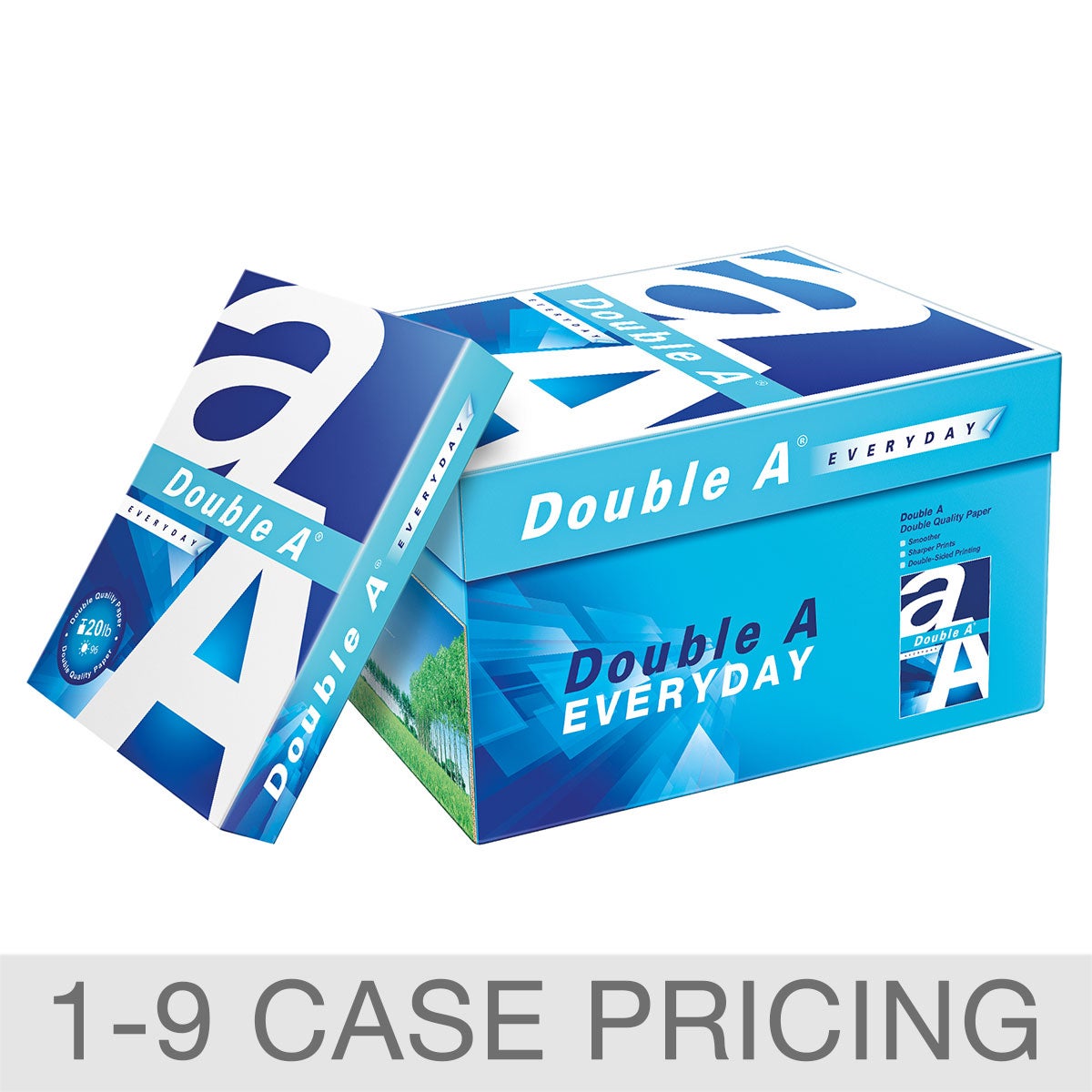 Double A Mill Branded Copy Paper, 8.5"x11" Letter, White, 20lb, 96 Bright, 1-9 Case Pricing