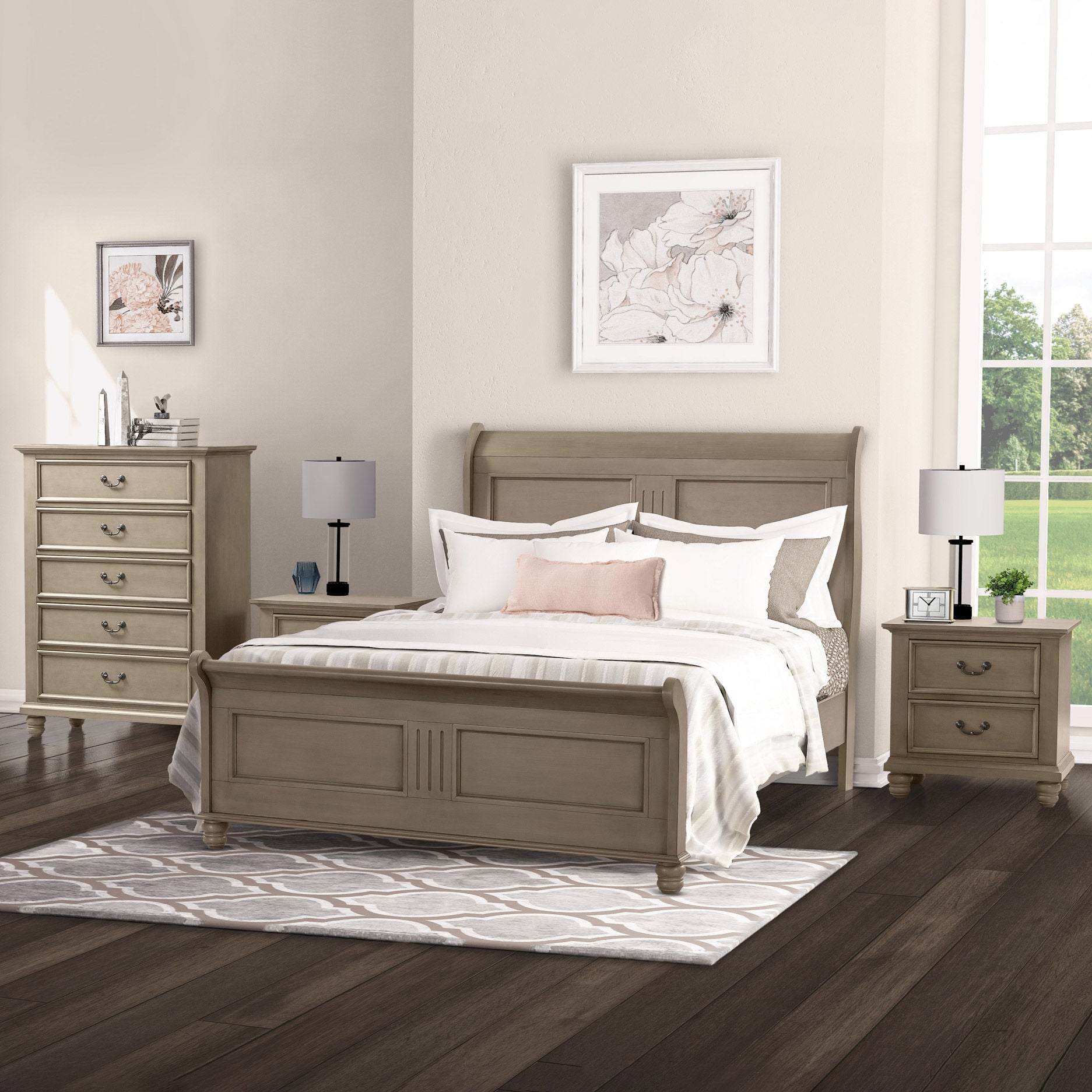 Caymen Bedroom Collection in Gray