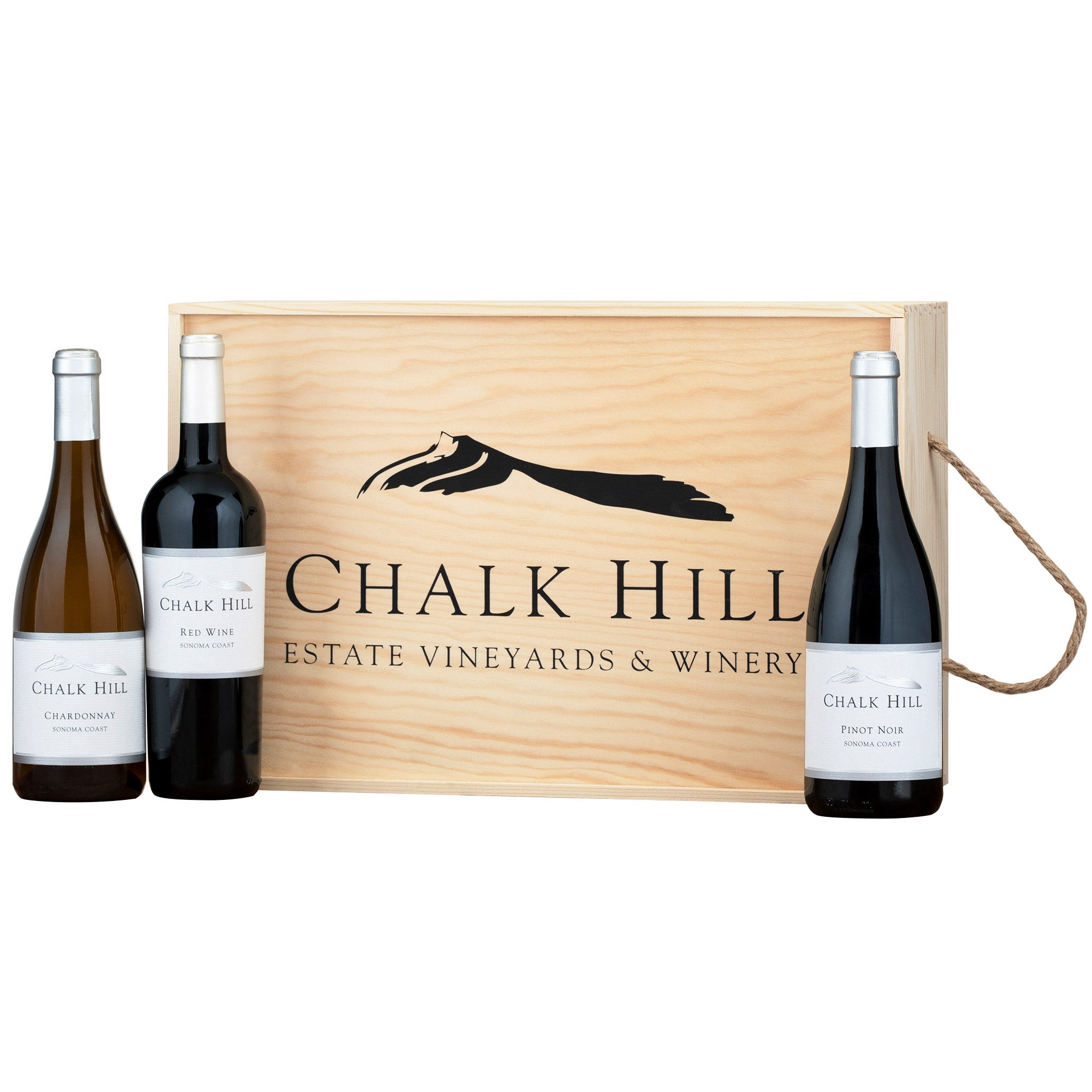 Chalk Hill 3 Bottle Wine Crate, 750 ml CA ONLY