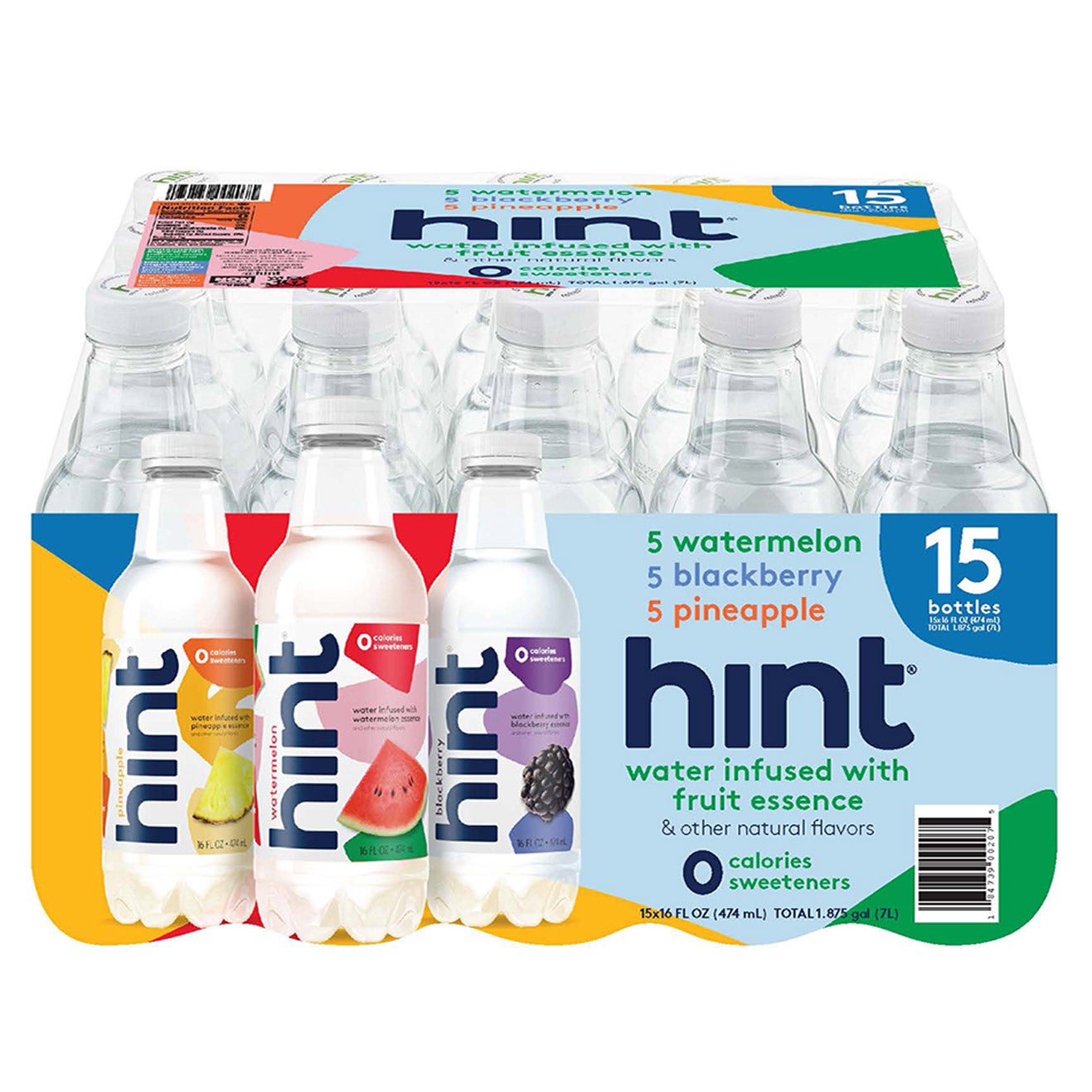 Hint Flavored Water, Variety Pack, 16 fl oz, 15-count