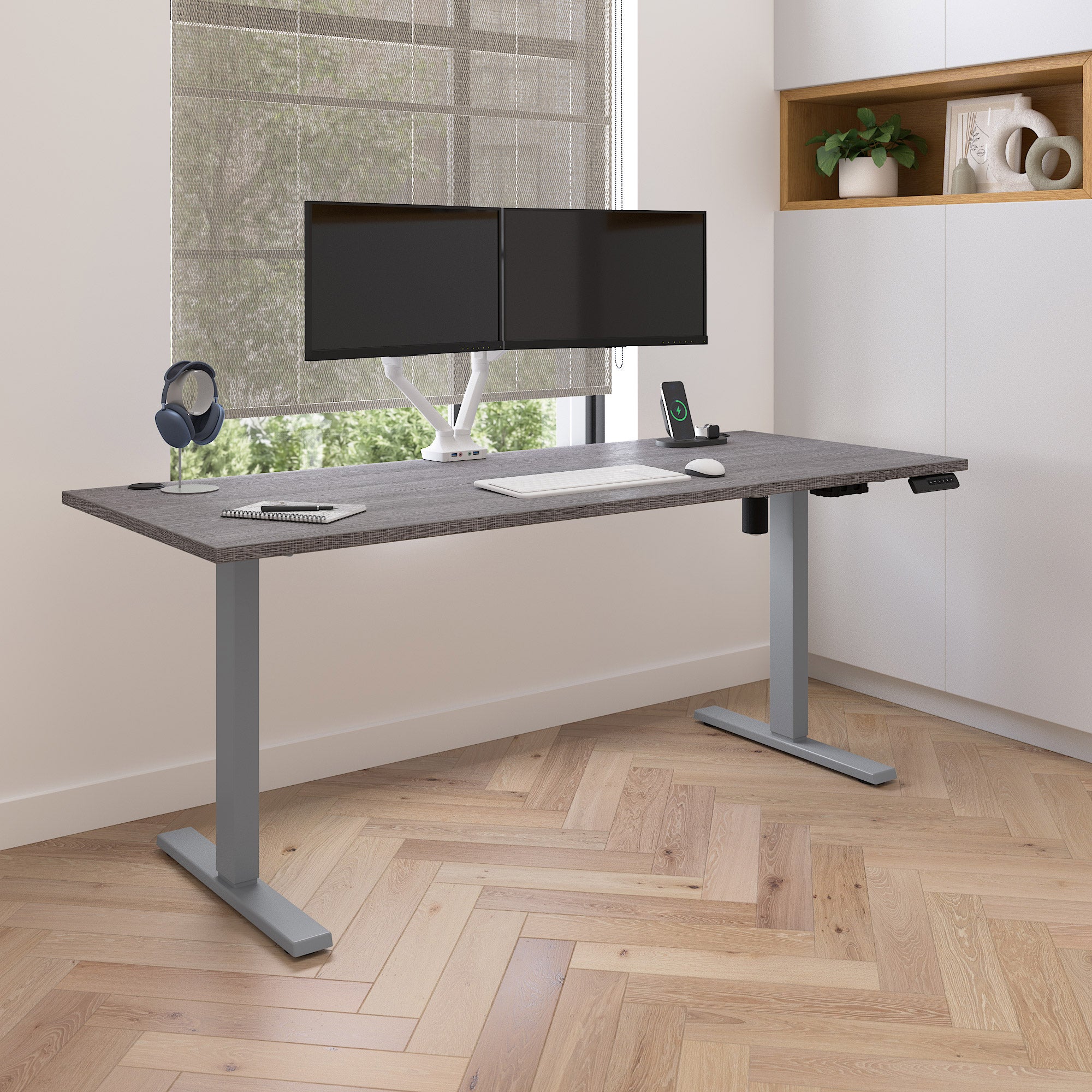 Upstand Plus 72” Height Adjustable Desk with Charging Station