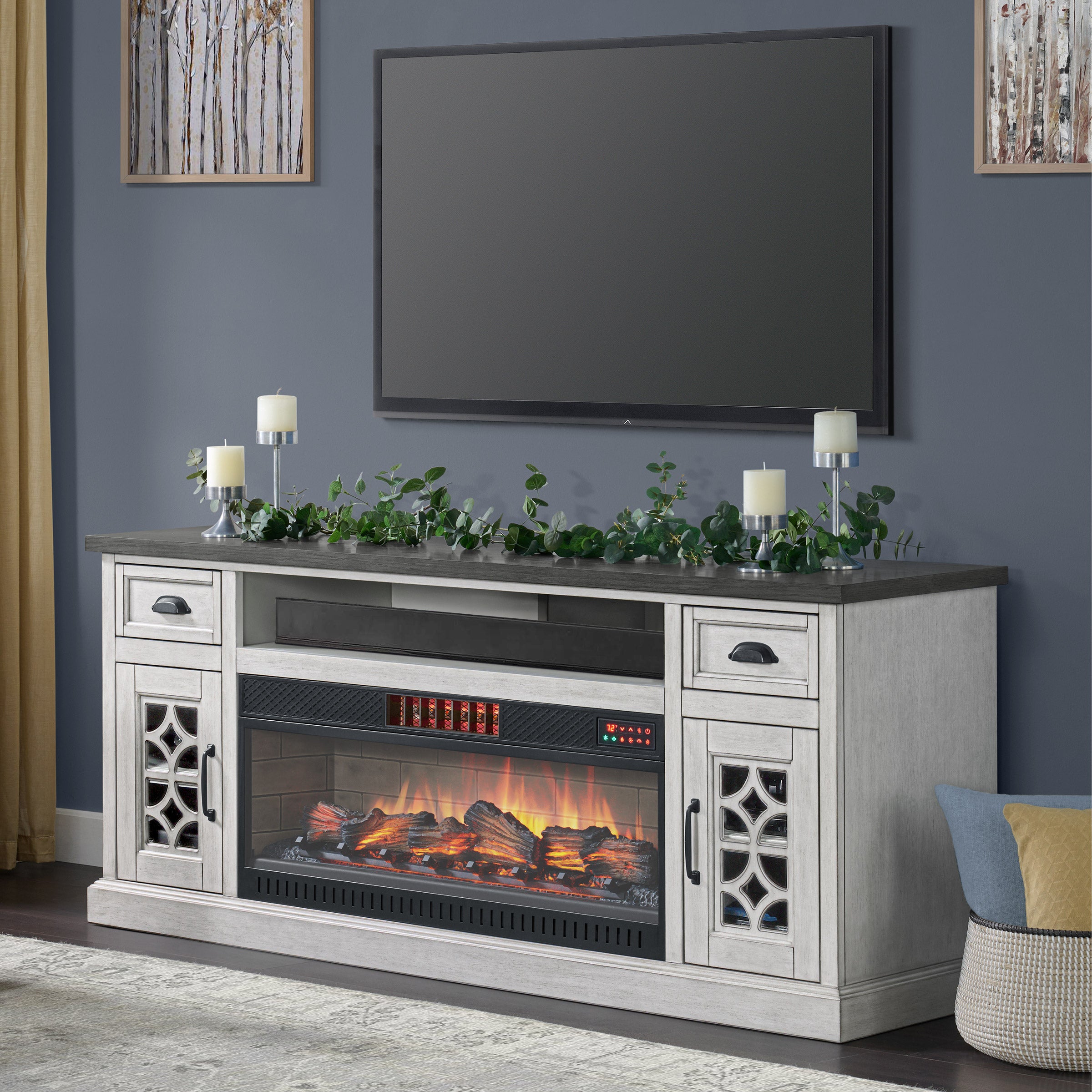 Ashlyn 74” Electric Fireplace Console