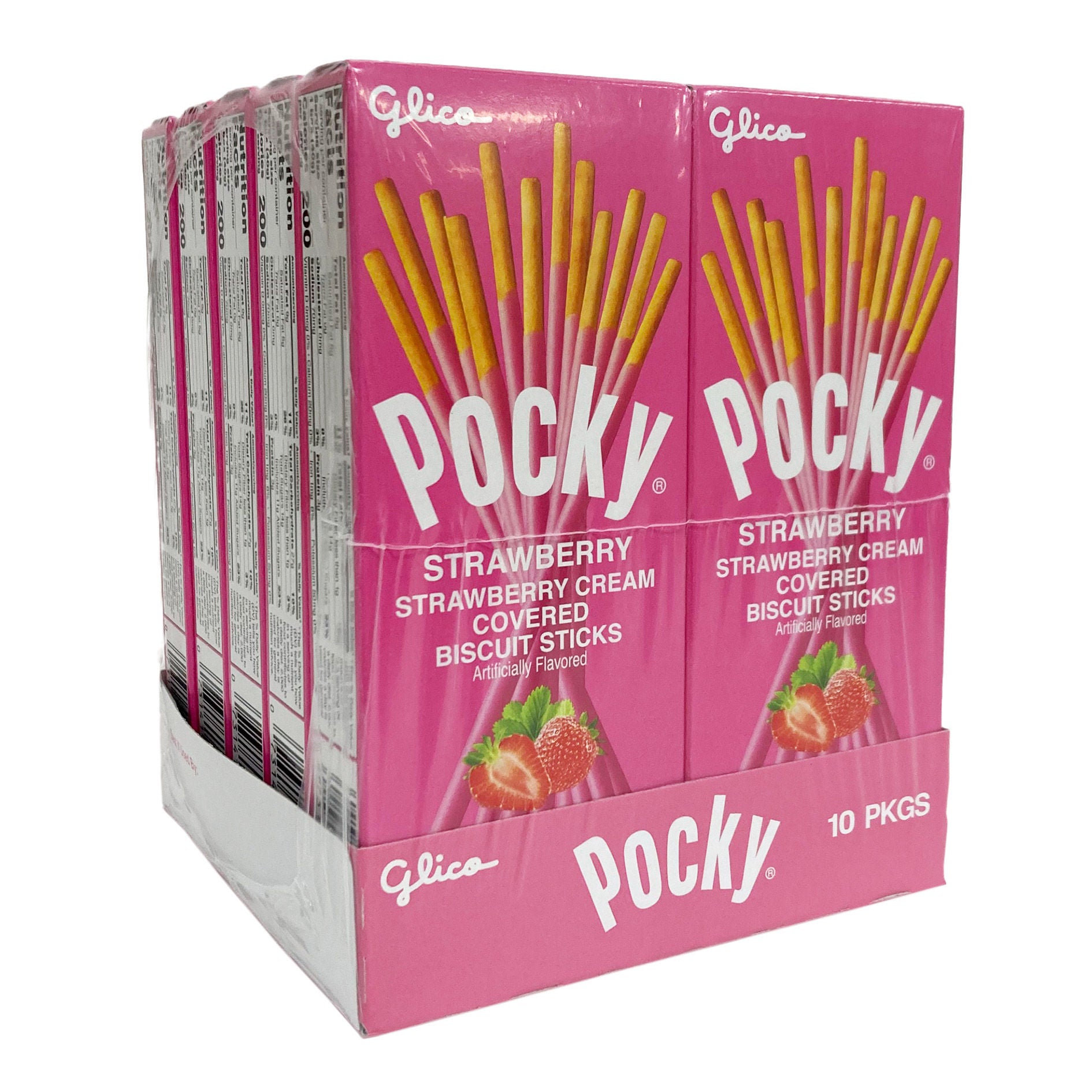Pocky Cream Covered Biscuit Sticks, Strawberry, 1.41 oz, 10-count