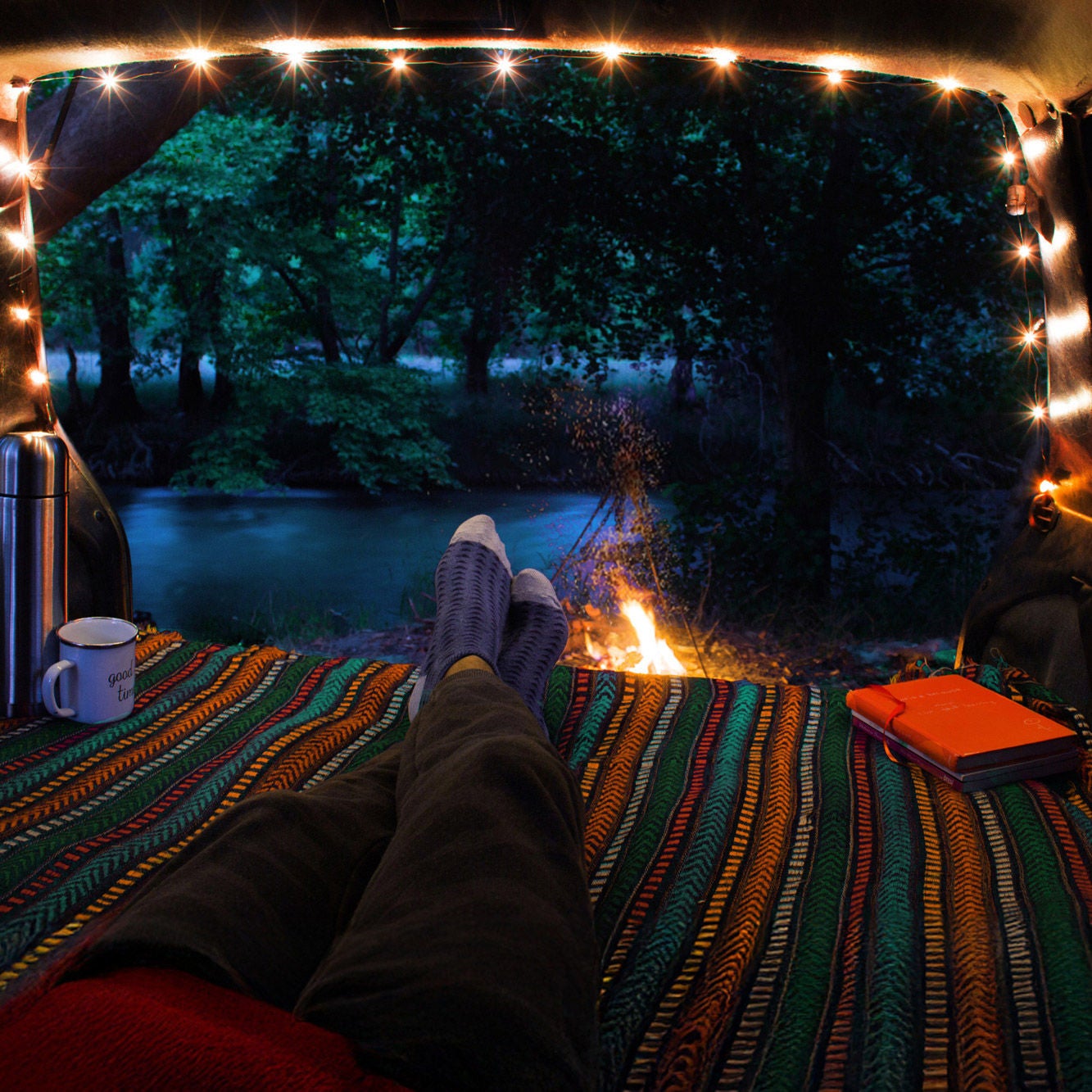 Cascade Mountain Tech Rechargeable Camping String Lights, 4-pack